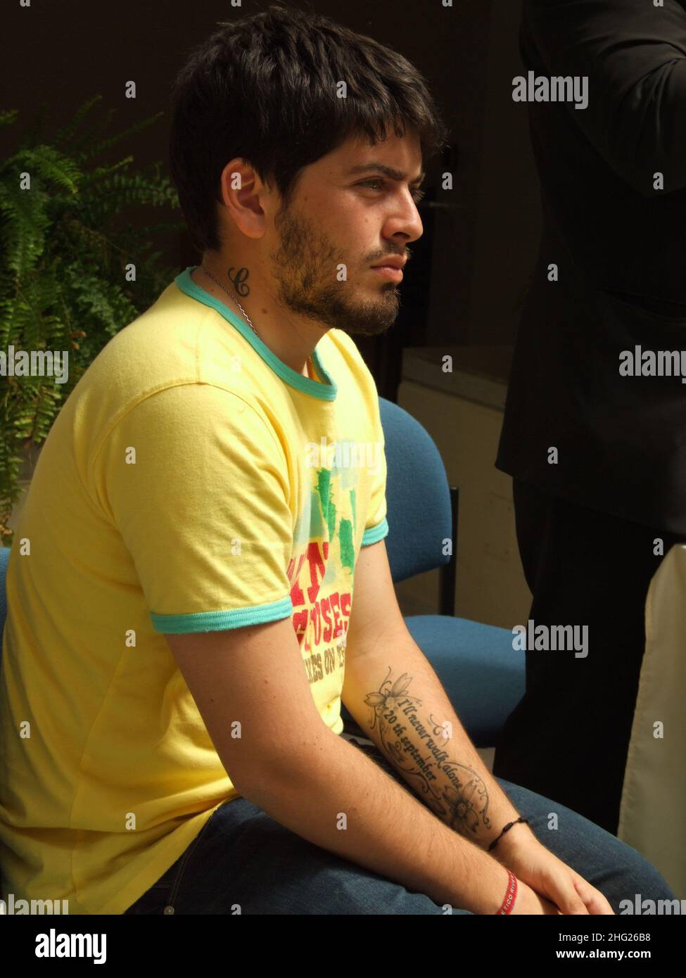 Diego Sinagra bekannt als Diego Maradona, Sohn von Diego Armando Maradona spielt bei einem Wohltätigkeitsfußballspiel in san giovanni rotondo, Italien Stockfoto