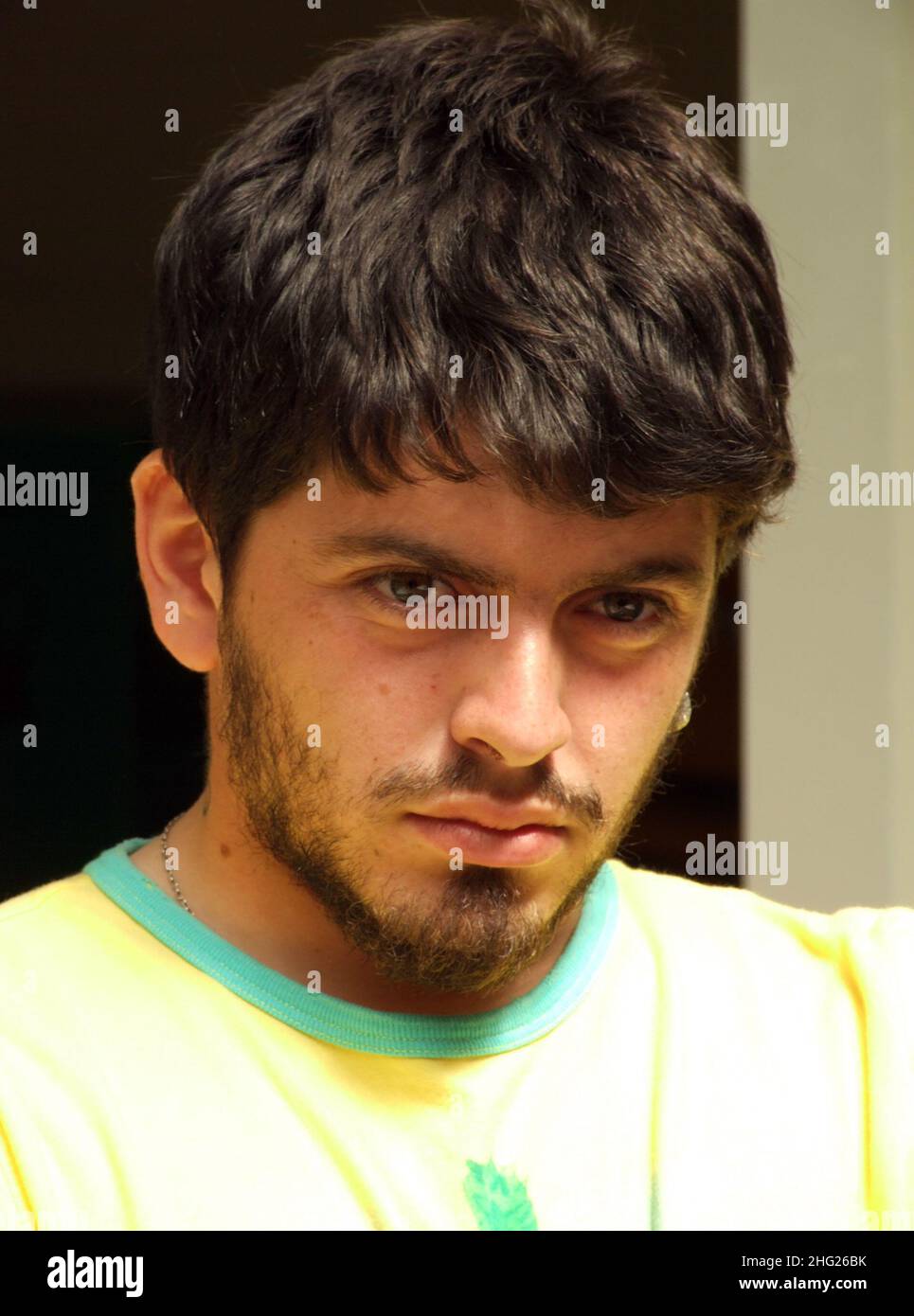 Diego Sinagra bekannt als Diego Maradona, Sohn von Diego Armando Maradona spielt bei einem Wohltätigkeitsfußballspiel in san giovanni rotondo, Italien Stockfoto