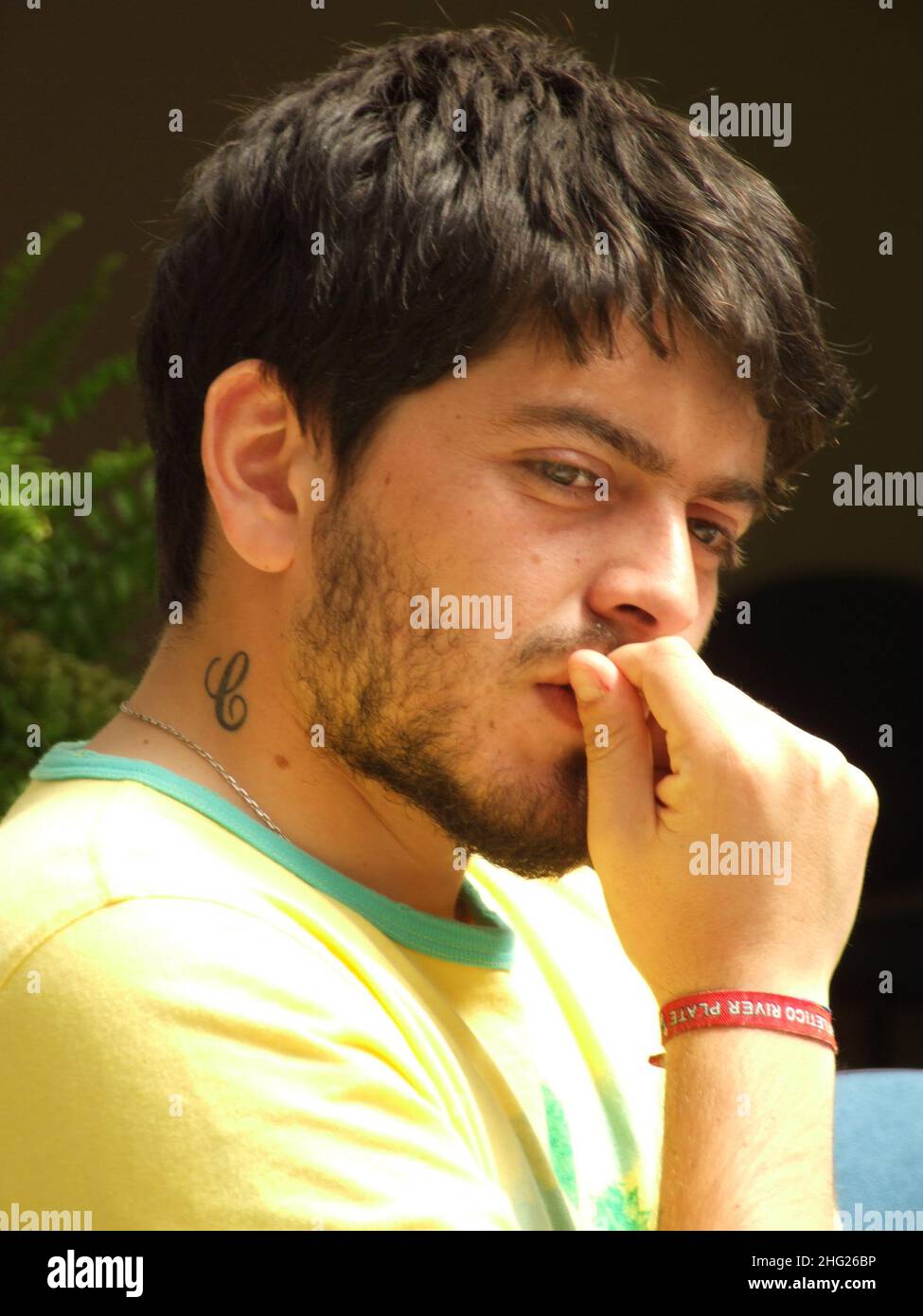 Diego Sinagra bekannt als Diego Maradona, Sohn von Diego Armando Maradona spielt bei einem Wohltätigkeitsfußballspiel in san giovanni rotondo, Italien Stockfoto