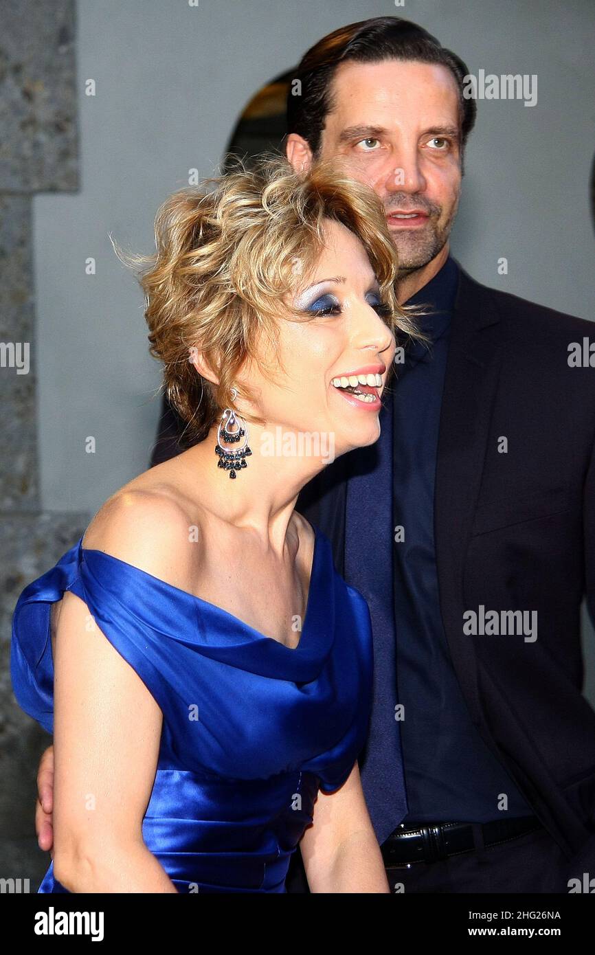 Marina Berlusconi und Maurizio Vanadia bei einer Party für das Magazin Grazia in der Villa Necchi Campiglio, Mailand Stockfoto