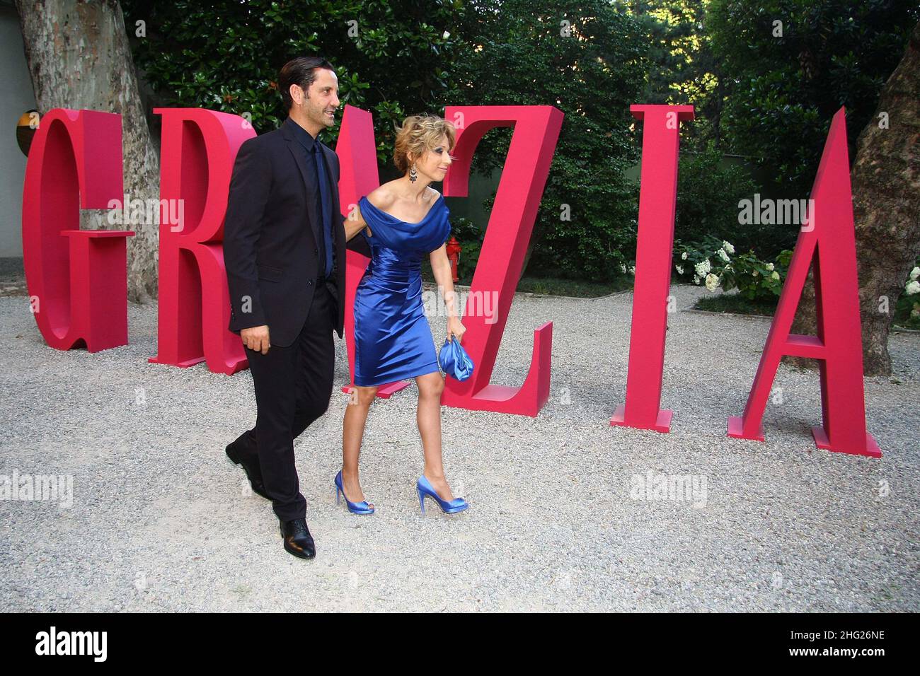 Maurizio Vanadia und Marina Berlusconi bei einer Party für das Magazin Grazia in der Villa Necchi Campiglio, Mailand Stockfoto