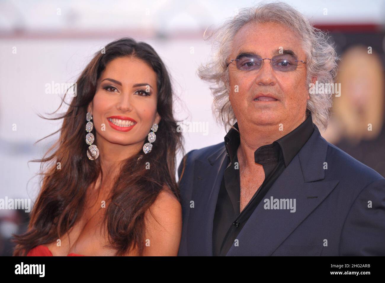 Elisabetta Gregoraci und Flavio Briatore nehmen an der Eröffnungszeremonie und der Premiere von „Baaria“ im Sala Grande während der Internationalen Filmfestspiele von Venedig 66th Teil. Stockfoto