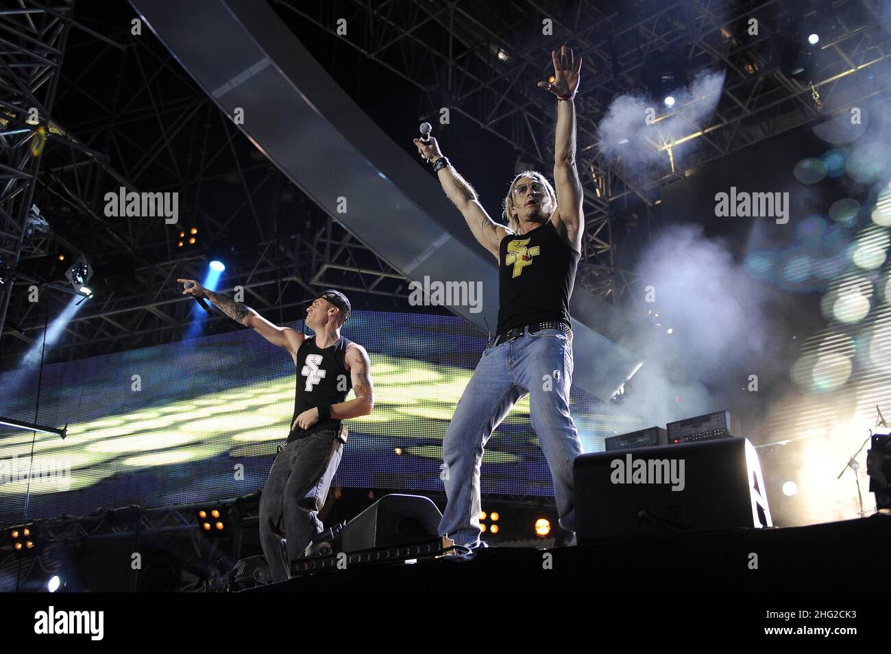 Gemelli Diversi beim Coca-Cola Live@MTV das Sommerlied-Konzert in Rom Stockfoto