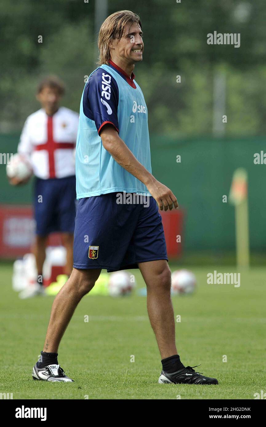 Genuas Hernan Crespo während des Trainings Stockfoto