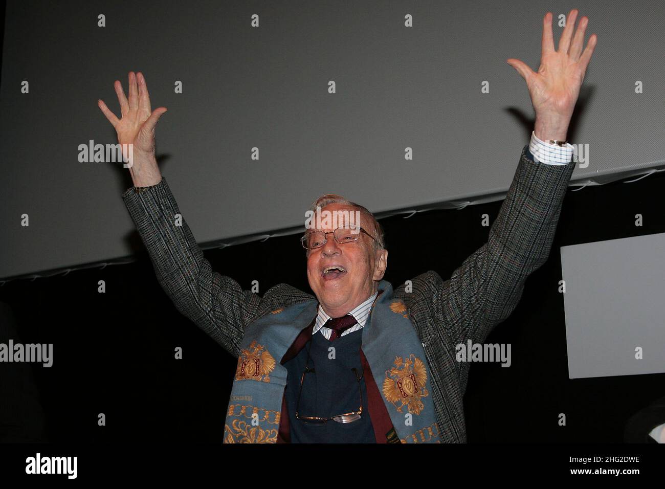 Franco Zeffirelli bei einer Präsentation von Omaggio a Roma während des Festivals Internazionale del Film di Roma Stockfoto