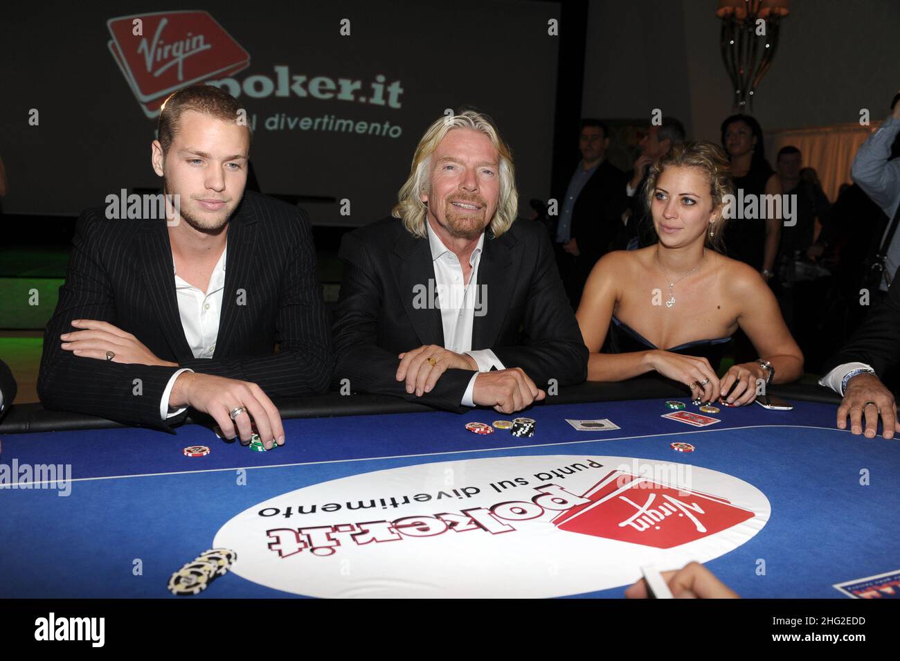 Richard Branson mit Tochter Holly und Sohn Sam bei der Virgin Games Charity Gala in Mailand, Italien Stockfoto