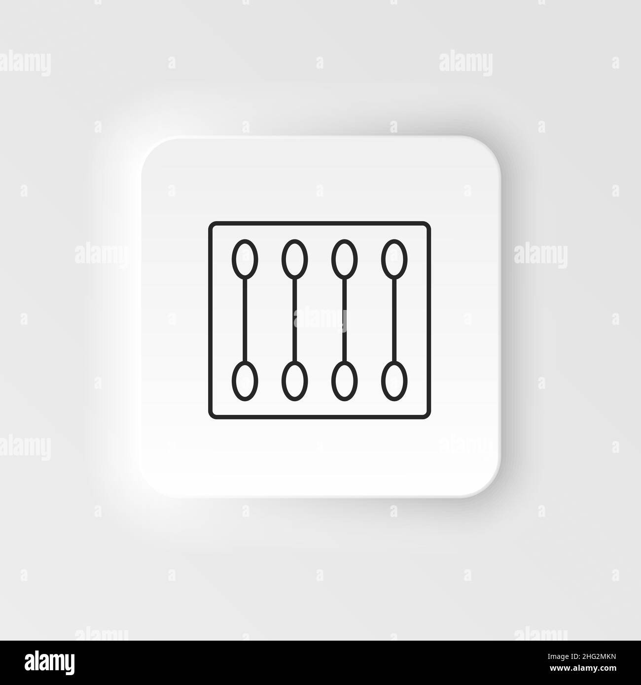 Baumwollknospen, Symbol für Baumwollstick. Einfache Elementdarstellung natürliches Konzept. Baumwollknospen, Symbol für Baumwollstick. Vektorsymbol im Neumorphen-Stil auf weißem Bac Stock Vektor