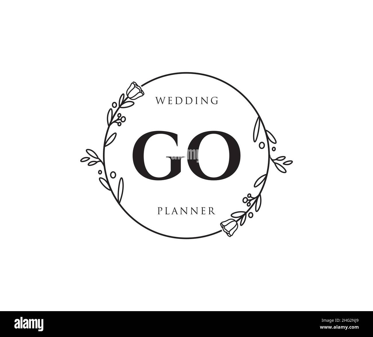 „GO Feminine“-Logo. Verwendbar für Natur, Salon, Spa, Kosmetik und Beauty Logos. Flaches Vektor-Logo-Design-Template-Element. Stock Vektor