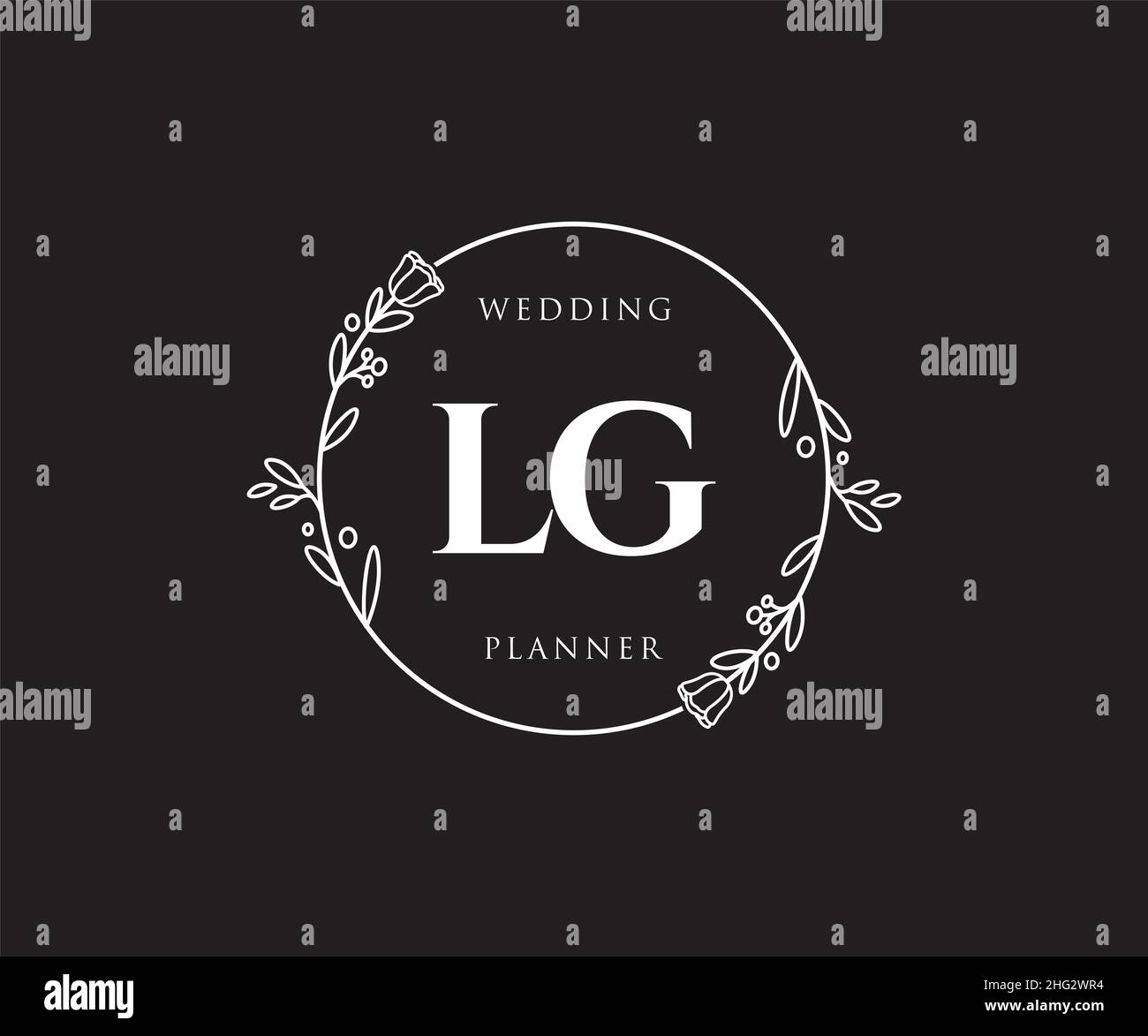 Feminines Logo von LG. Verwendbar für Natur, Salon, Spa, Kosmetik und Beauty Logos. Flaches Vektor-Logo-Design-Template-Element. Stock Vektor