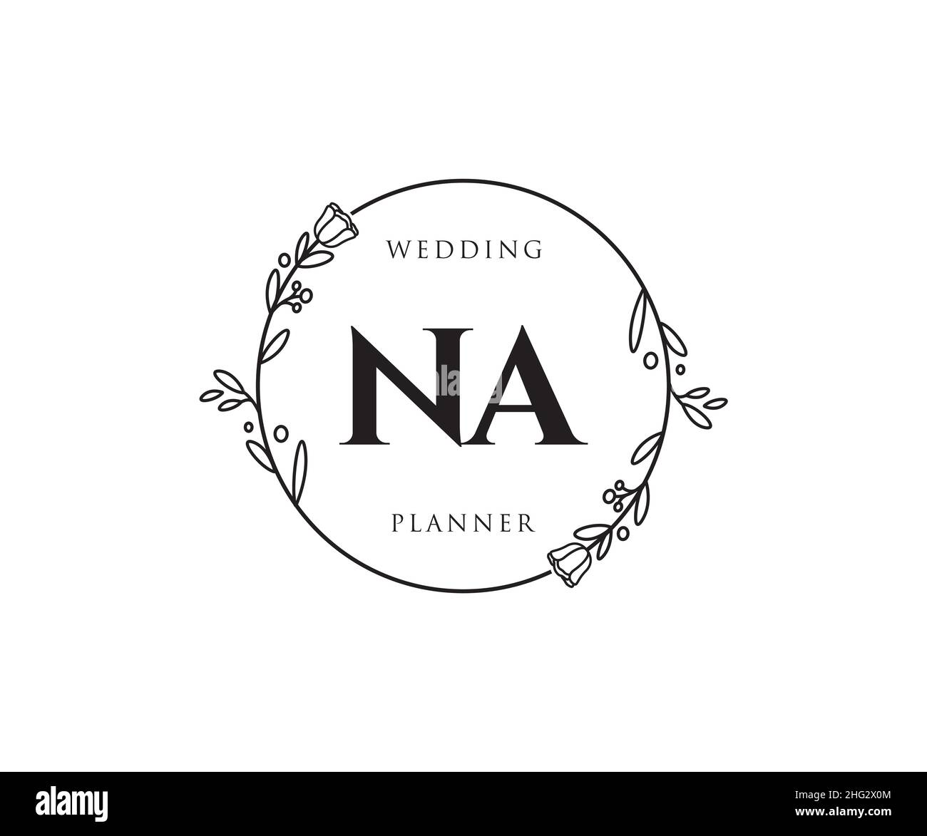 NA feminines Logo. Verwendbar für Natur, Salon, Spa, Kosmetik und Beauty Logos. Flaches Vektor-Logo-Design-Template-Element. Stock Vektor