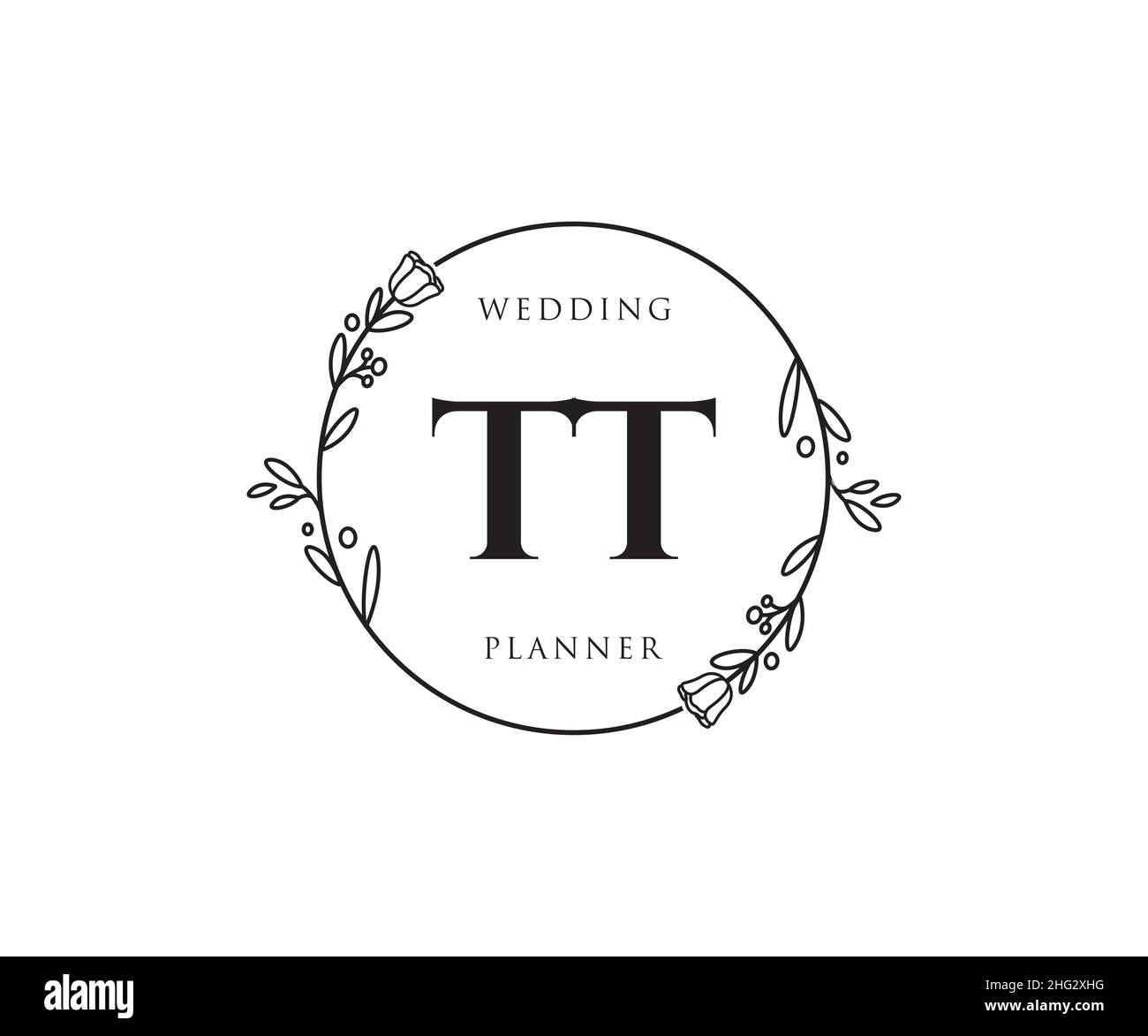 TT feminines Logo. Verwendbar für Natur, Salon, Spa, Kosmetik und Beauty Logos. Flaches Vektor-Logo-Design-Template-Element. Stock Vektor