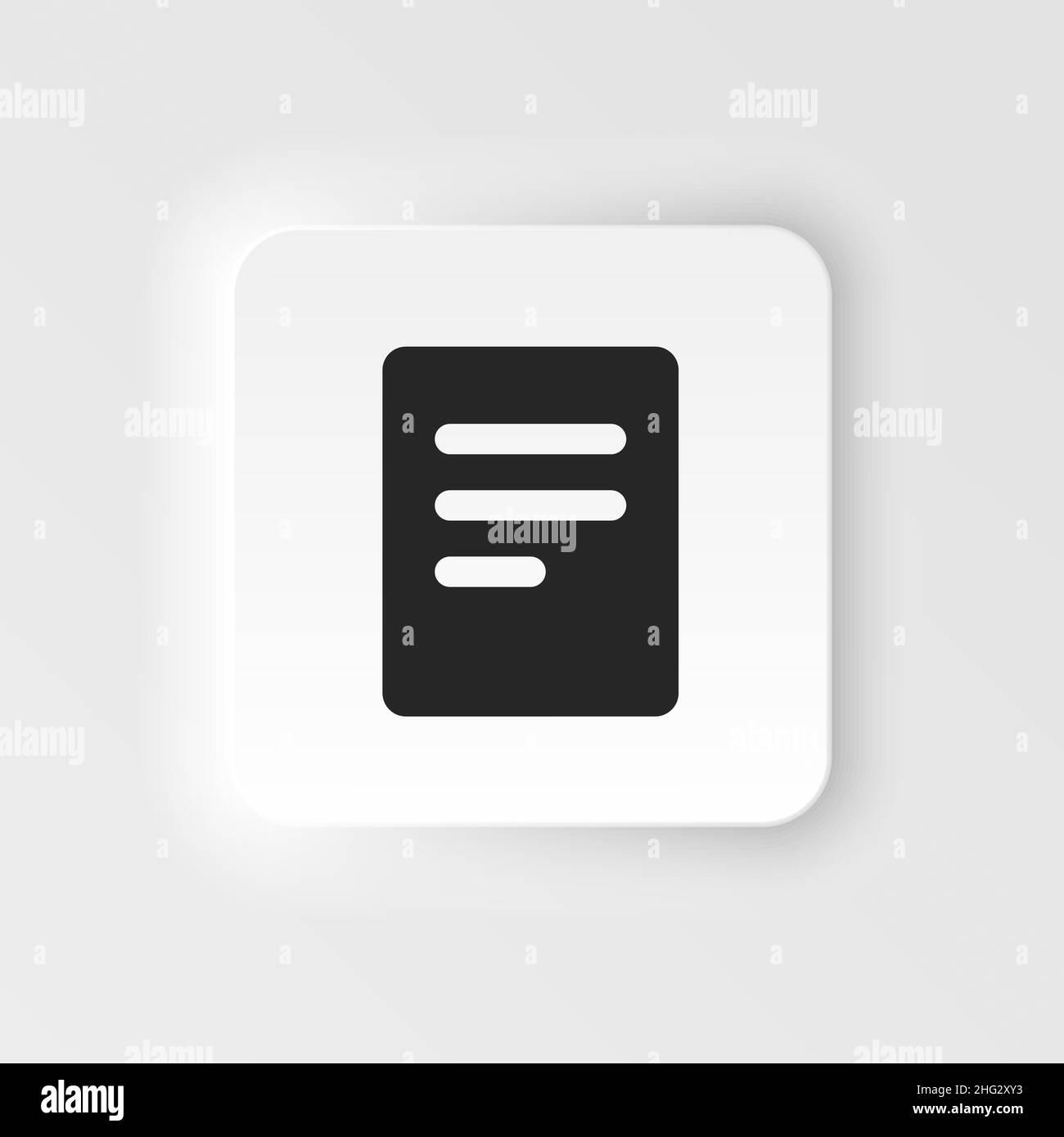 Dokumentsymbol – Vektor. Einfache Elementdarstellung aus UI-Konzept. Dokumentsymbol neumorphisches Vektorsymbol . Stock Vektor