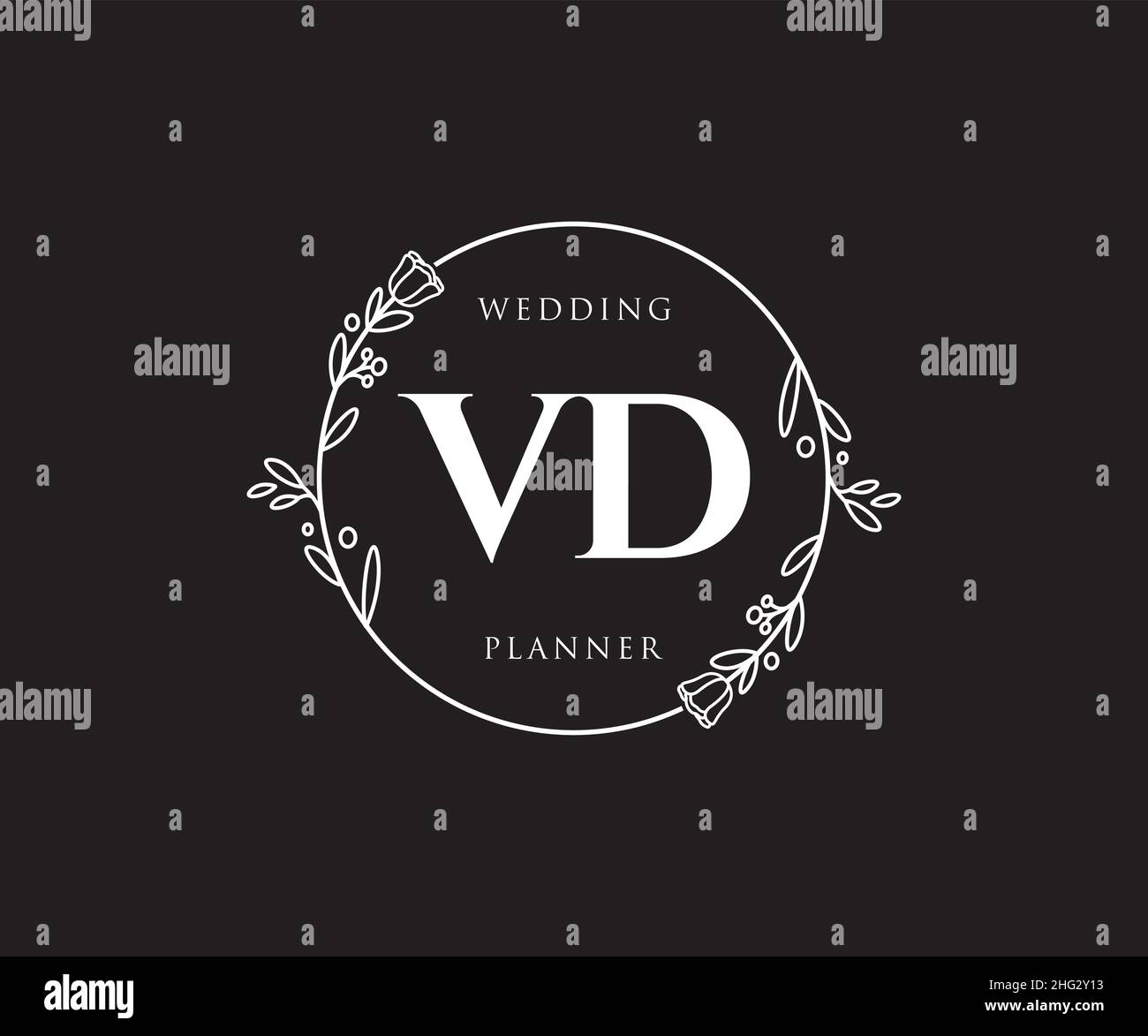 VD feminines Logo. Verwendbar für Natur, Salon, Spa, Kosmetik und Beauty Logos. Flaches Vektor-Logo-Design-Template-Element. Stock Vektor