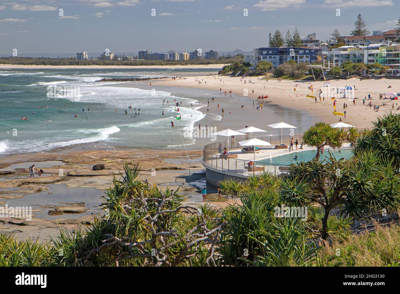 Strand in Caloundra Stockfoto