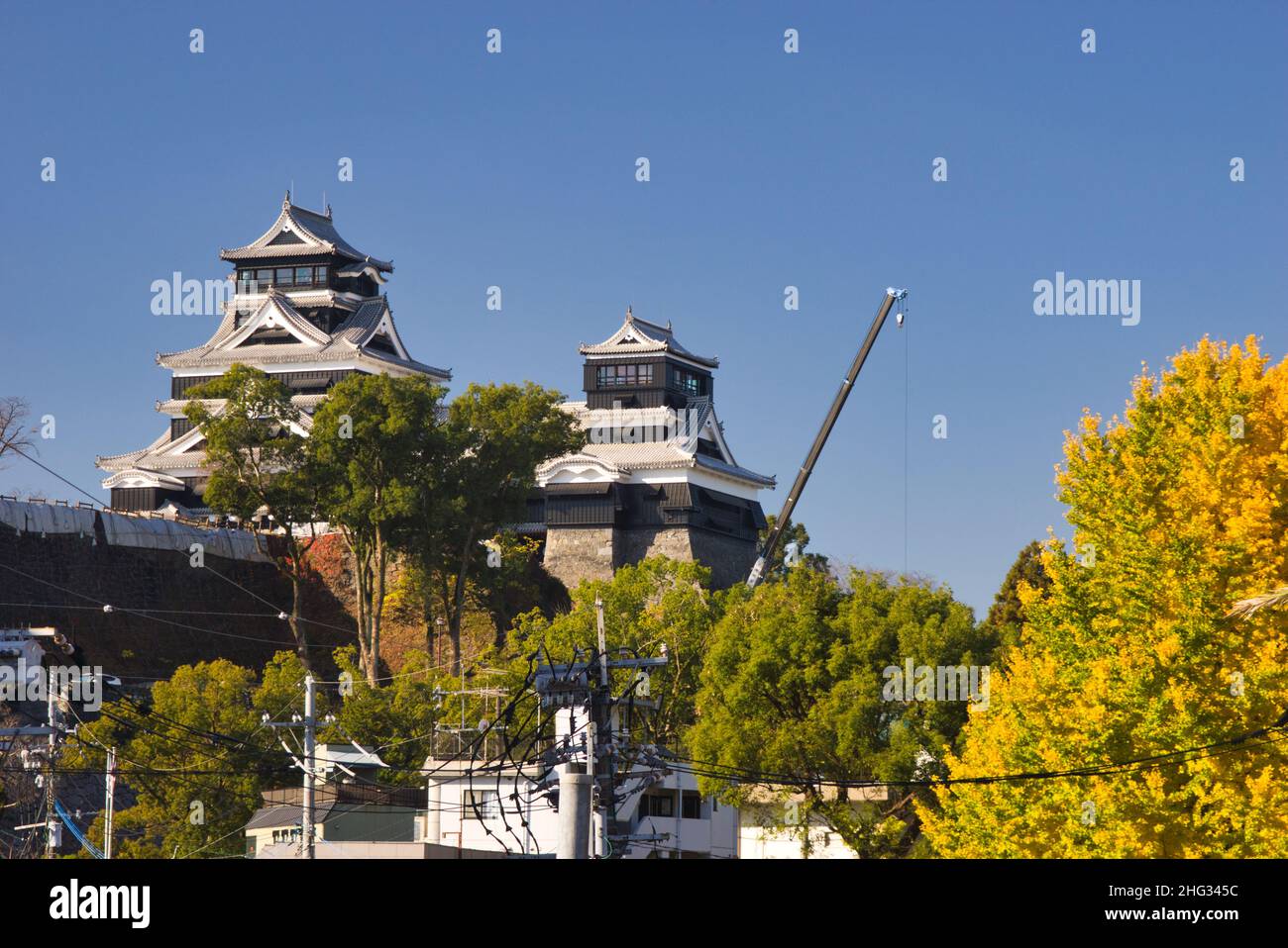 Schloss Kumamoto im Herbst, Präfektur Kumamoto, Japan Stockfoto