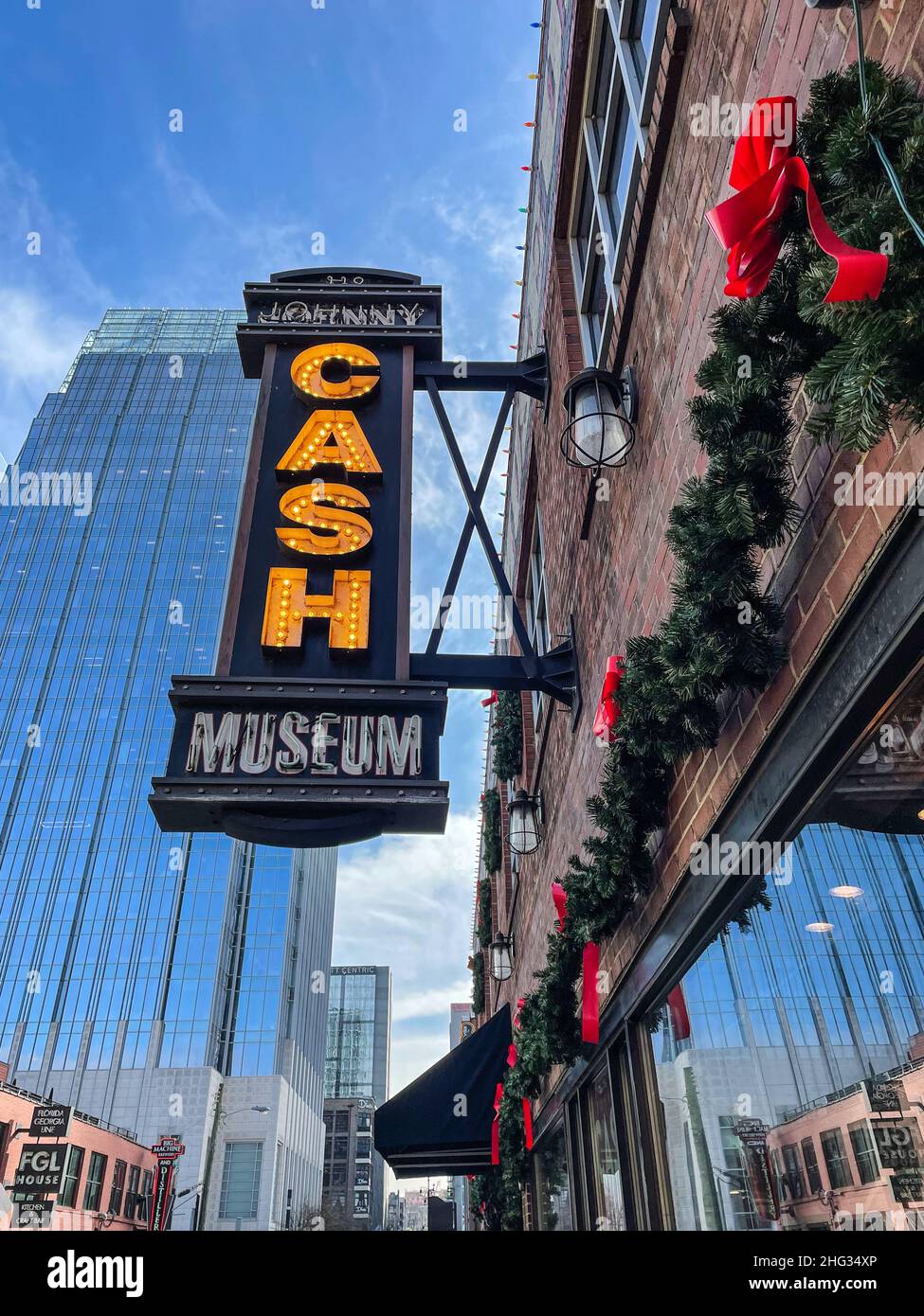 Das Johnny Cash Museum wurde im April 2013 in Nashville, Tennessee, eröffnet, um das Leben und die Musik des Country-Superstars zu ehren, der oft als „man in“ bezeichnet wird Stockfoto