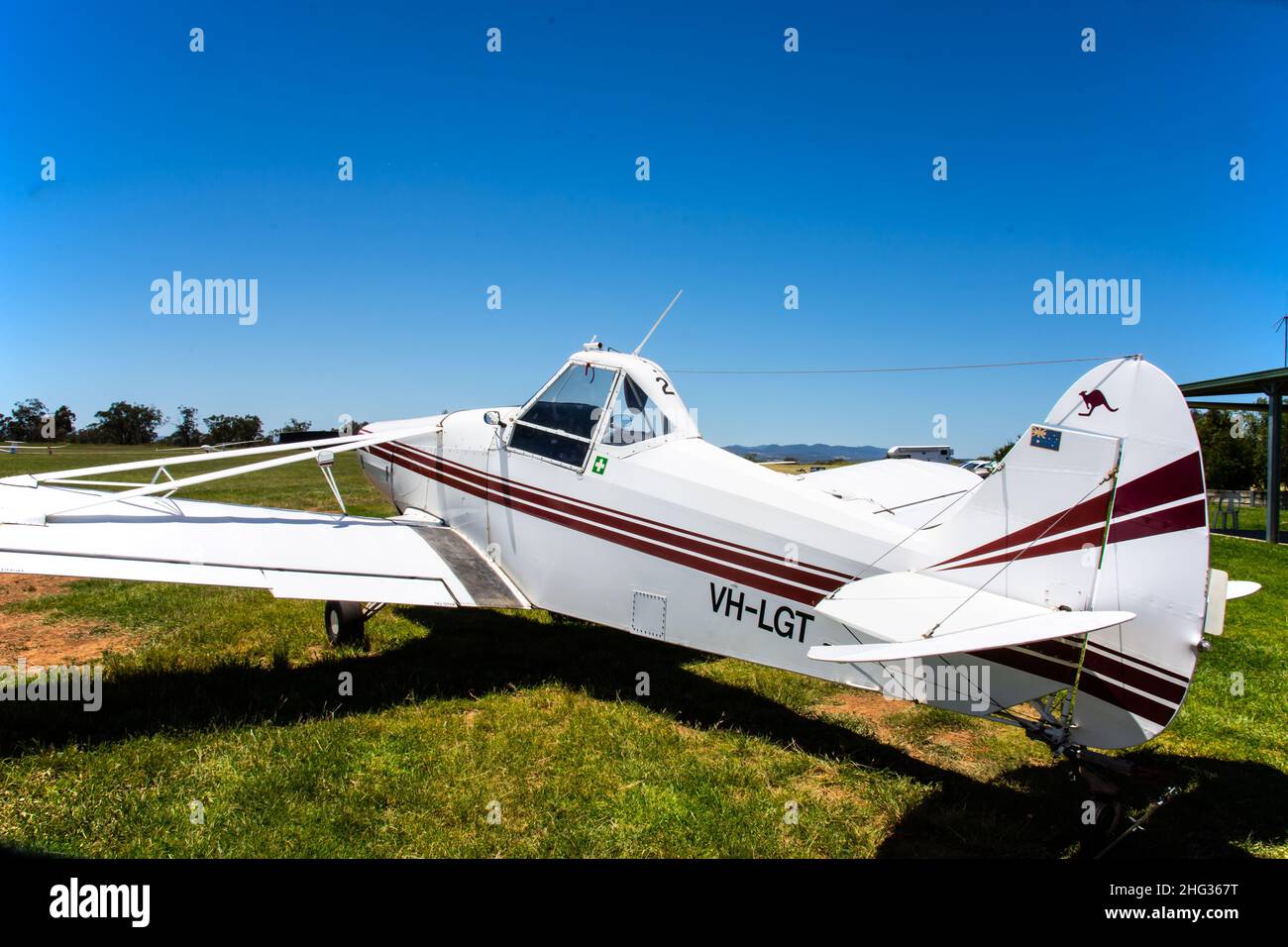 Piper Model PA-25-235 Schleppflugzeug am Lake Keepit Soaring Club Gunnedah NSW Australien Stockfoto