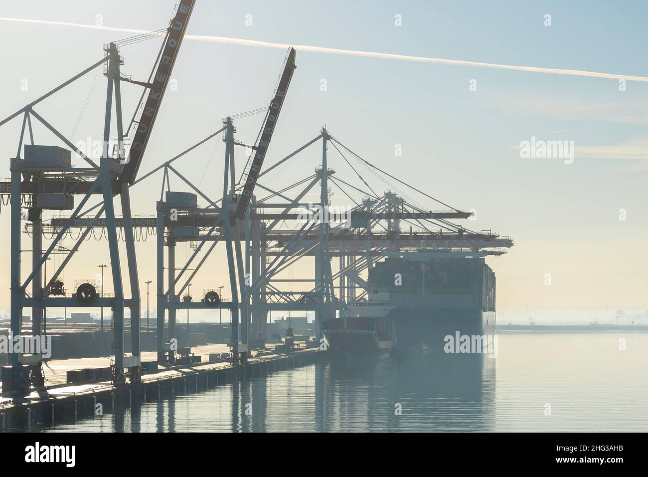 DUNKERQUE, FRANKREICH; DEZ/12/2022; Hafen von Dunkerque im Norden Frankreichs. Stockfoto