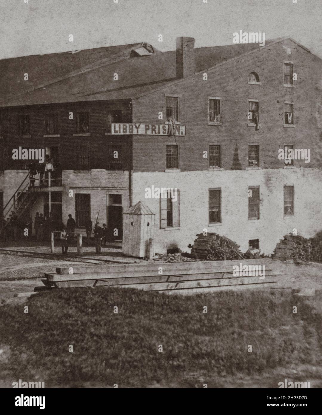 Vintage-Foto von Ansichten von Richmond und Umgebung, und Berglandschaft von Virginia und West VA. Libby Gefängnis. USA. Zwischen 1860 und 1880 Stockfoto