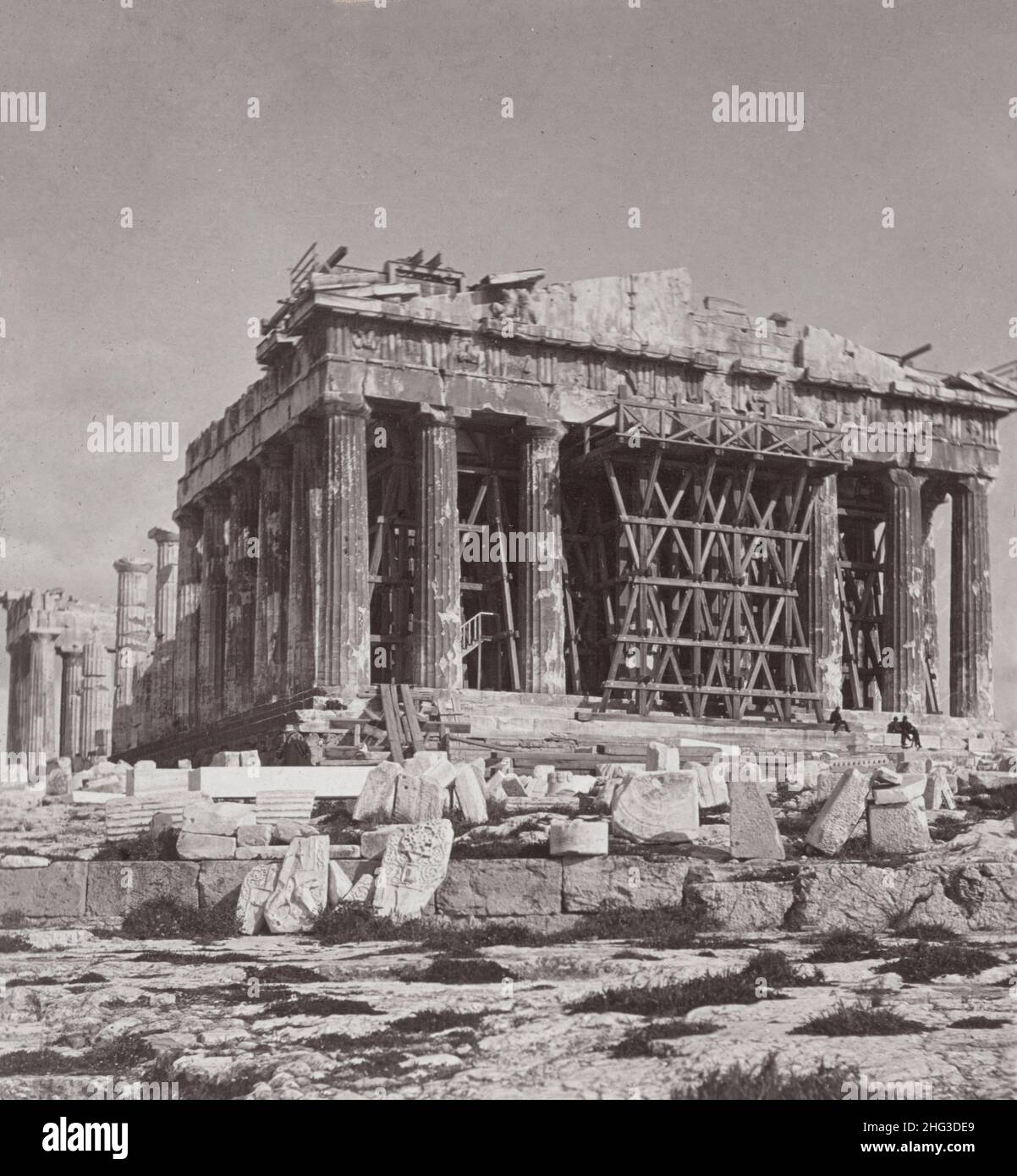 Vintage-Foto des Parthenon, Athen, Griechenland. 1900s Stockfoto
