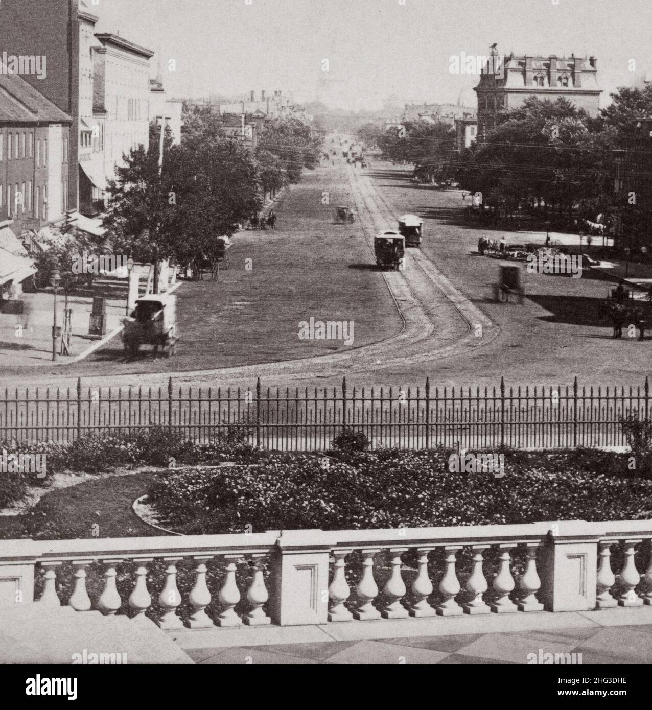 Vintage-Foto von Washington, D.C. Pennsylvania Avenue. USA. 1890s Stockfoto