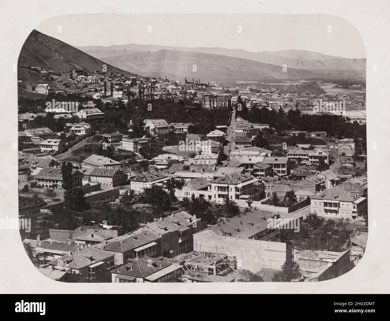 Blick auf den Tiflis aus dem 19th. Jahrhundert. Russisches Reich. 1860-1870 Tiflis, in einigen Sprachen noch bekannt unter seinem vor 1936 Namen Tiflis ist die Hauptstadt und die l Stockfoto