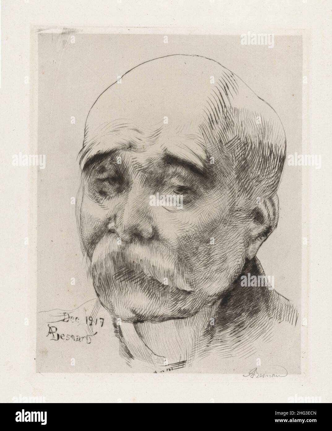 Porträt von Georges Clemenceau. Von Albert Besnard. 1917 Georges Eugène Benjamin Clemenceau (1841 – 1929) war ein französischer Staatsmann, der als Prime Mi diente Stockfoto