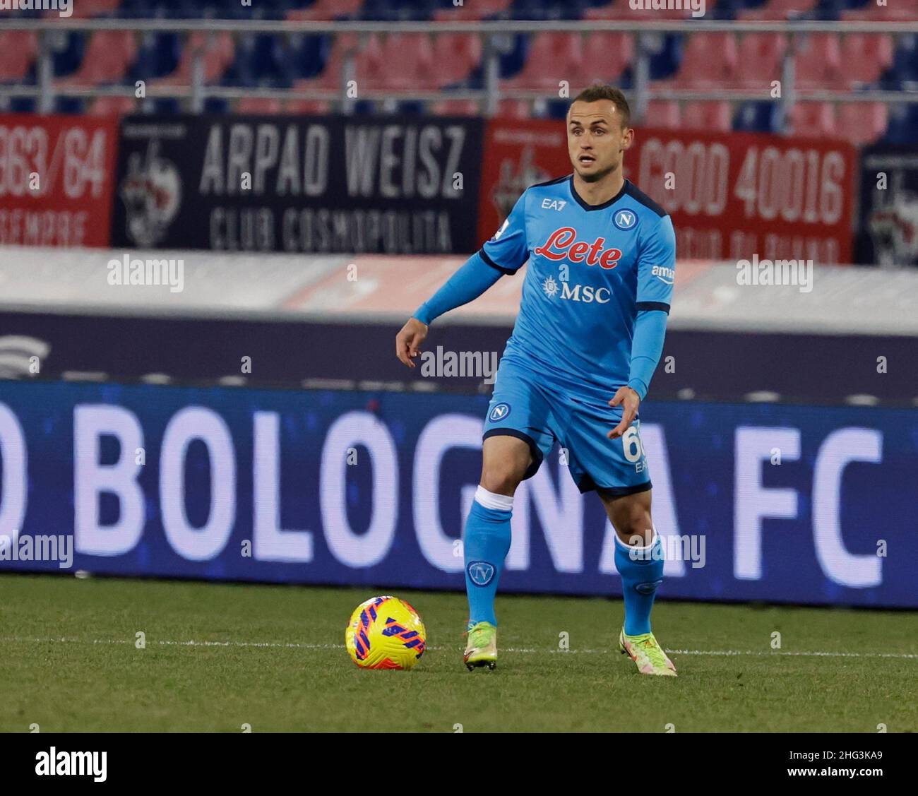 Stanislav Lobotka von Neapel während der Serie A Liga Fußball, Bologna gegen Napoli:, Dall'Ara Stadium, Bologna, Italien Stockfoto