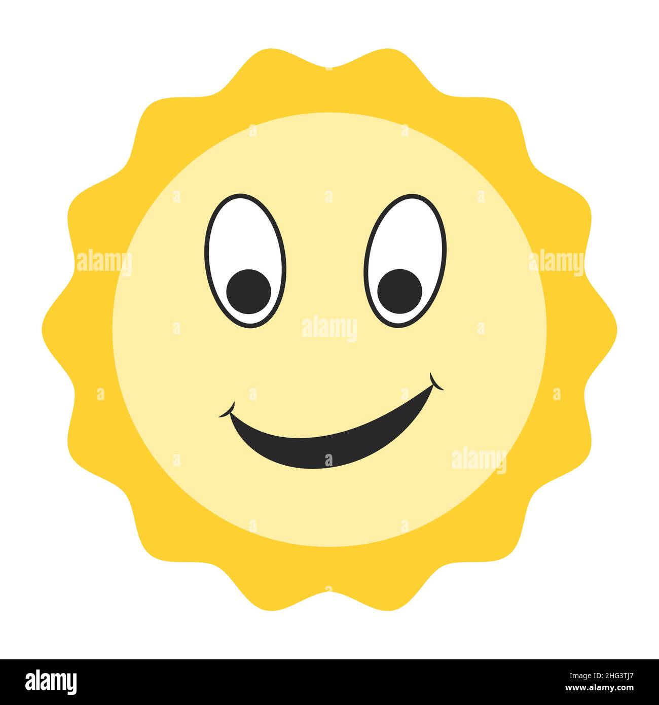 Smiley Gesicht glücklich Emotionen Symbol, gelbe Sonne Smiley Gesicht freundlich Stock Vektor