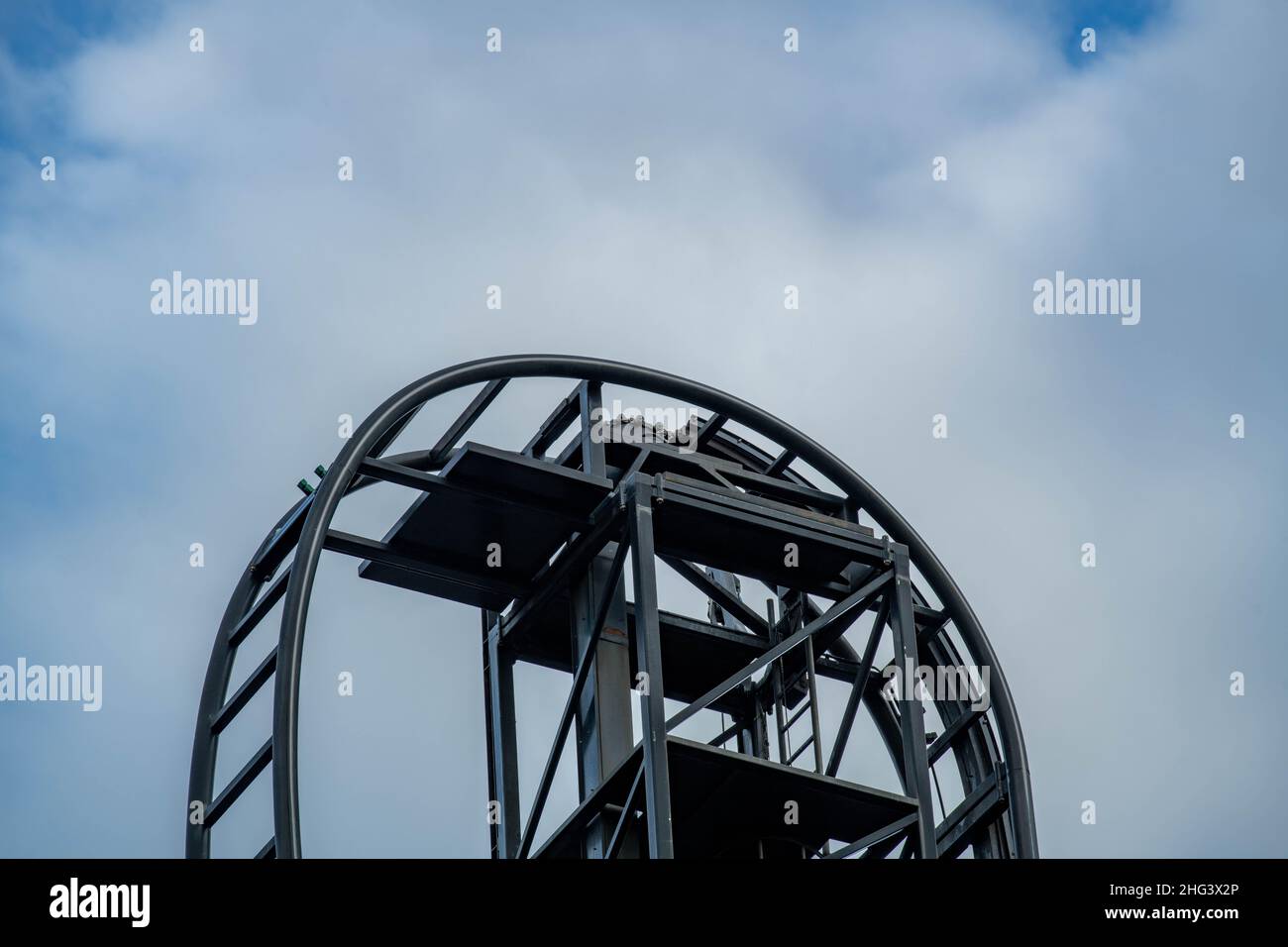 The Swarm and Saw the Ride (aus dem Film) im Thorpe Park Theme Park Amusement Park London England Stockfoto