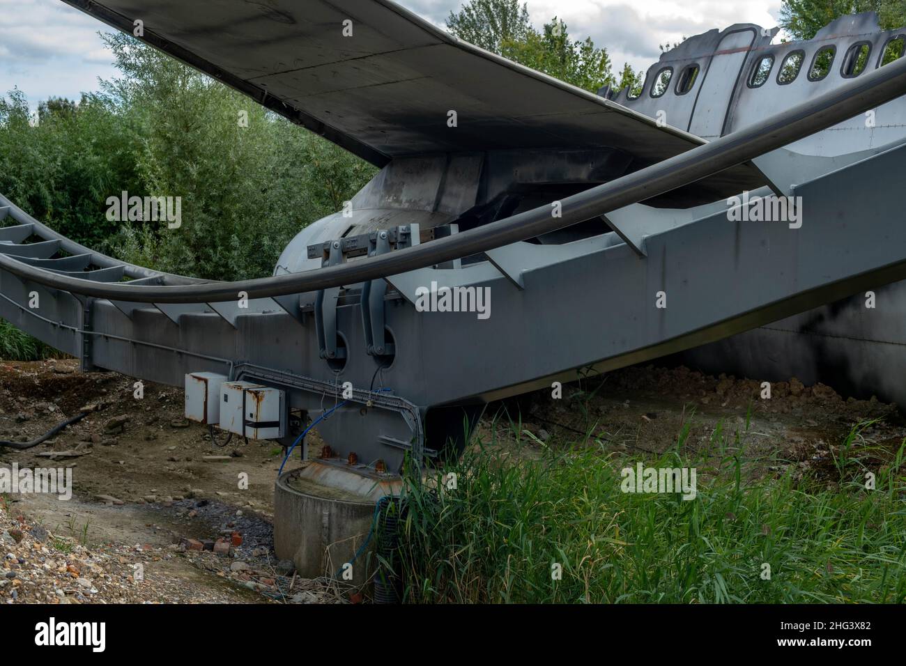 The Swarm and Saw the Ride (aus dem Film) im Thorpe Park Theme Park Amusement Park London England Stockfoto