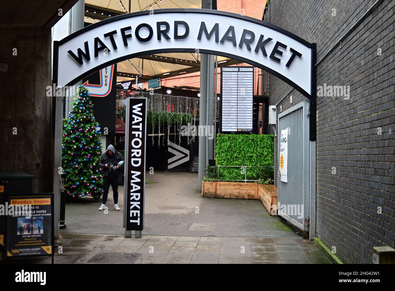 Watford hat seit dem 12th. Jahrhundert einen Markt Stockfoto