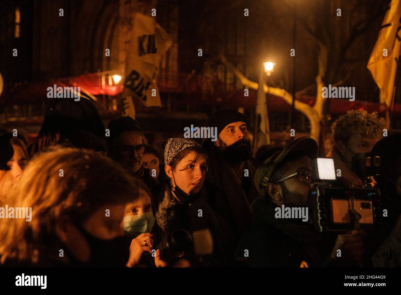 Tötet die Proteste des Gesetzentwurfs vom Samstag, um endlose Störungen außerhalb des Oberhauses zu verursachen, und sie stimmen derzeit über die Änderungen des PC ab Stockfoto