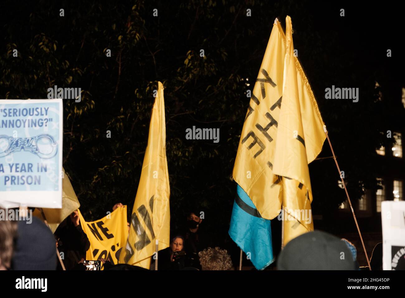 Tötet die Proteste des Gesetzentwurfs vom Samstag, um endlose Störungen außerhalb des Oberhauses zu verursachen, und sie stimmen derzeit über die Änderungen des PC ab Stockfoto