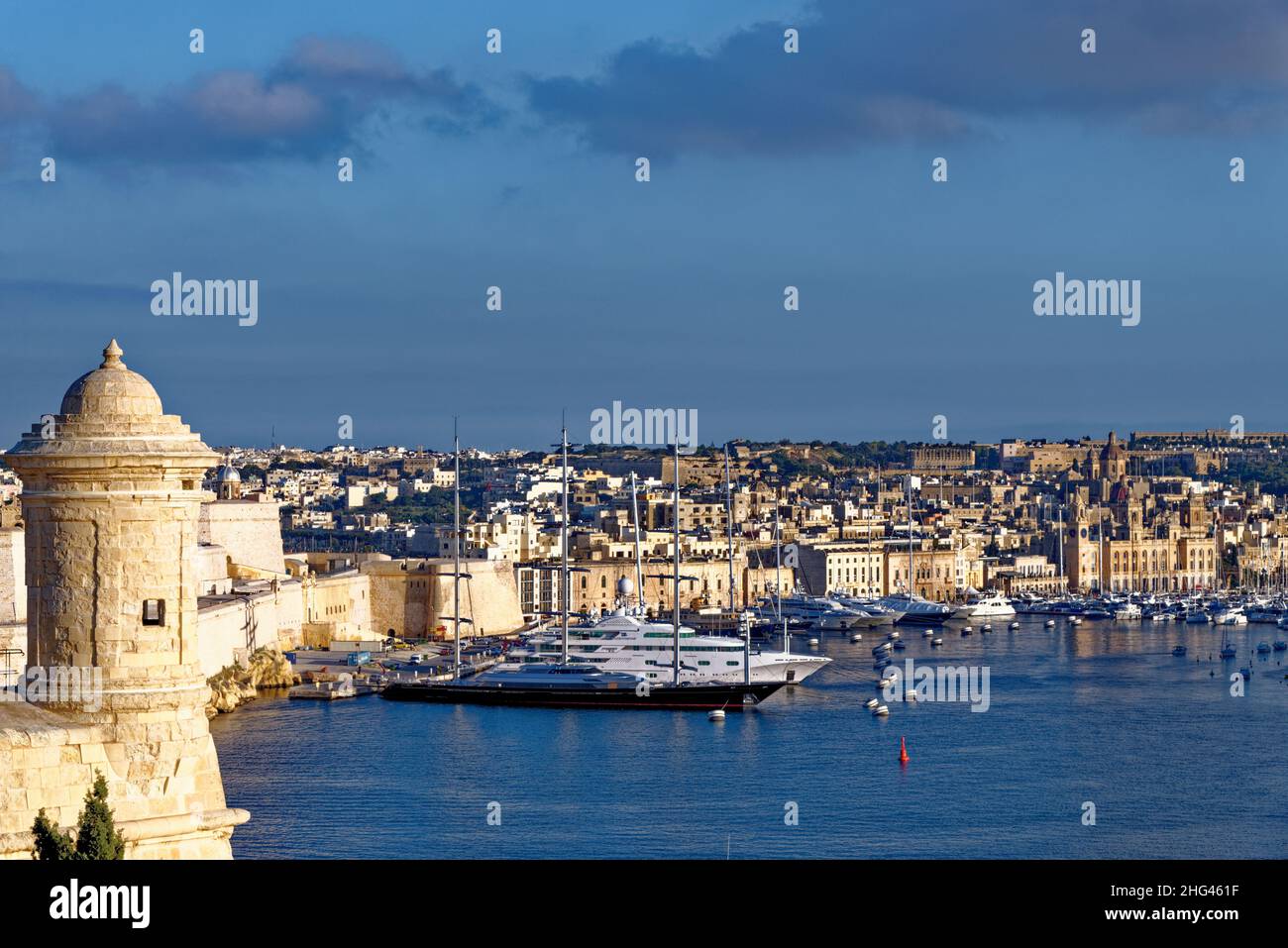 Fort Bastion, Grand Harbour, Valletta, Malta - 02.02.2016 Stockfoto