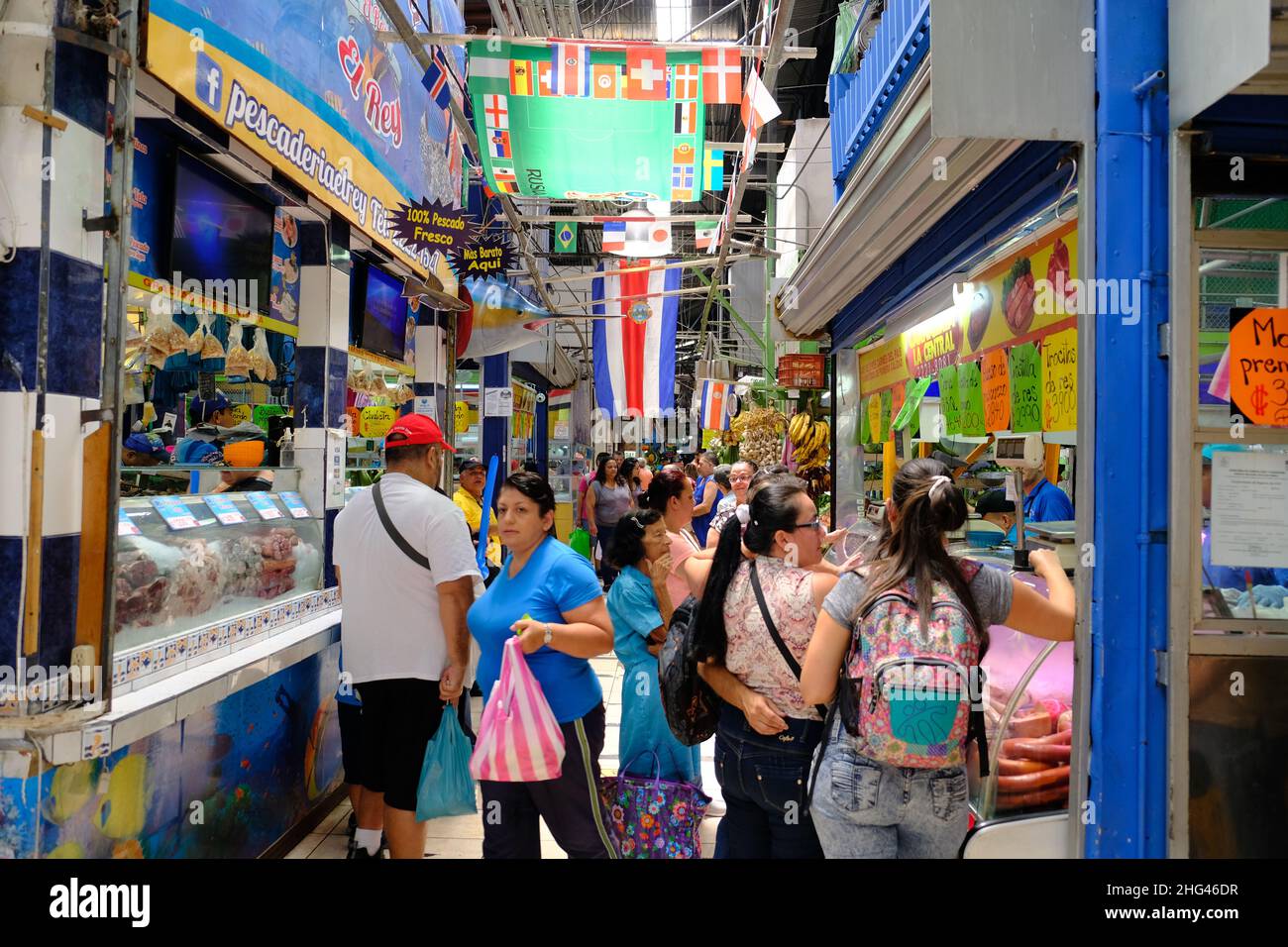 Costa Rica San Jose - Restaurants in San Jose Central Market - Mercado Central Stockfoto