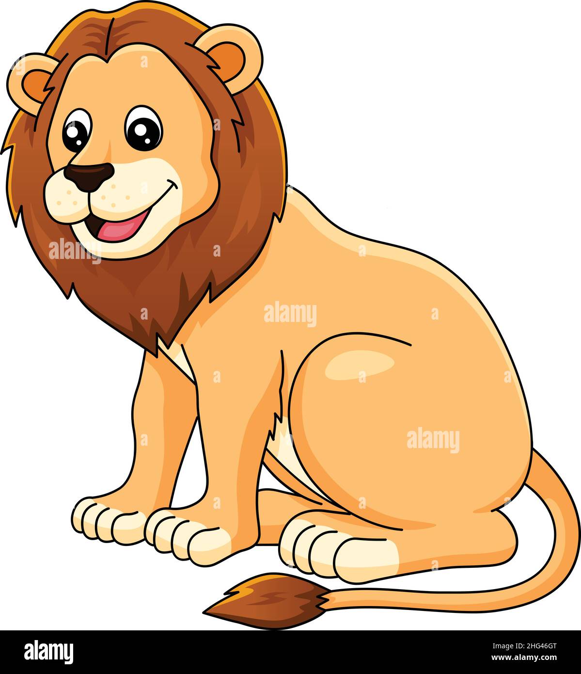 Lion Cartoon Clipart Vektor Illustration Stock-Vektorgrafik - Alamy