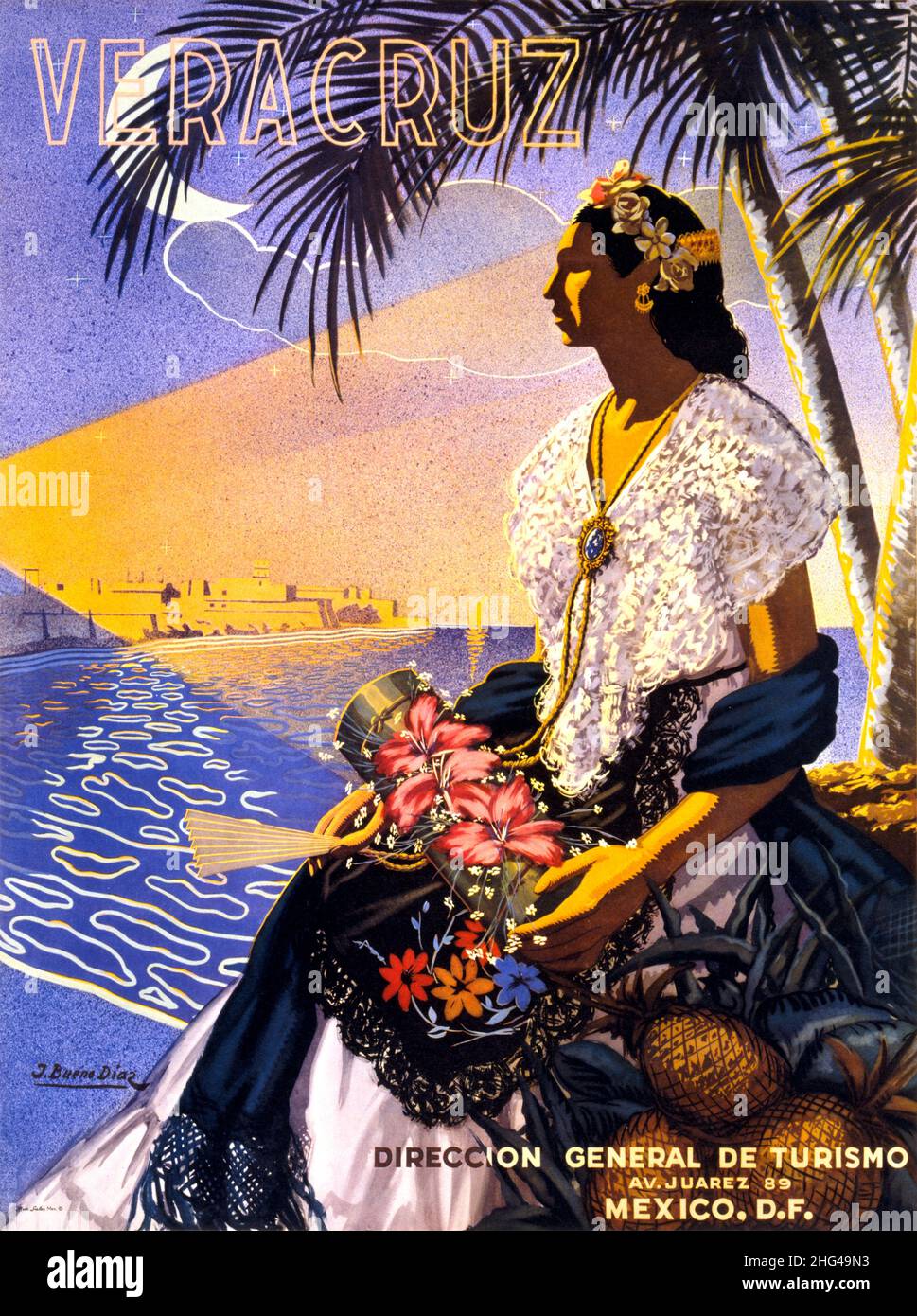 Veracruz von José Xeno Diaz (1915-?). Plakat veröffentlicht 1951 in Mexiko. Stockfoto