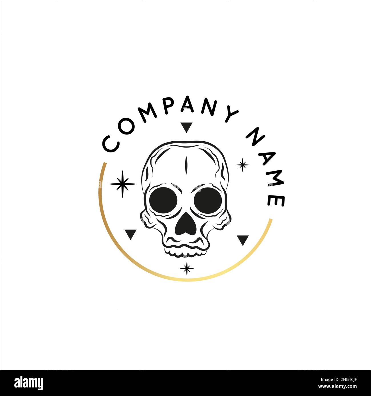 Magic Gold-Logo. Mystische Komposition. Boho-Stil und Eoterik. Stock Vektor
