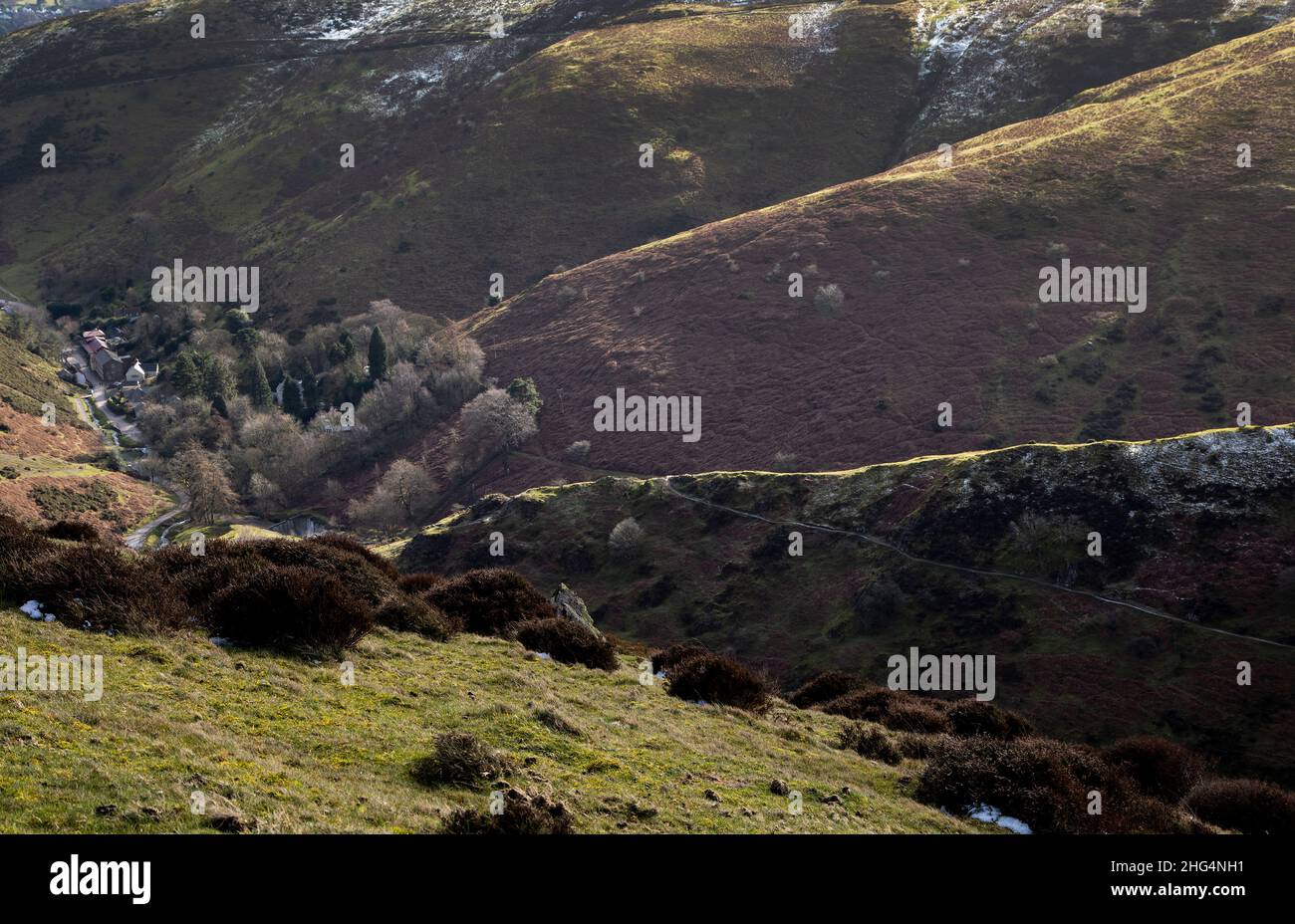 Carding Mill Valley, The Long Mynd, in der Nähe von Church Stretton, Shropshire Hills AONB Stockfoto