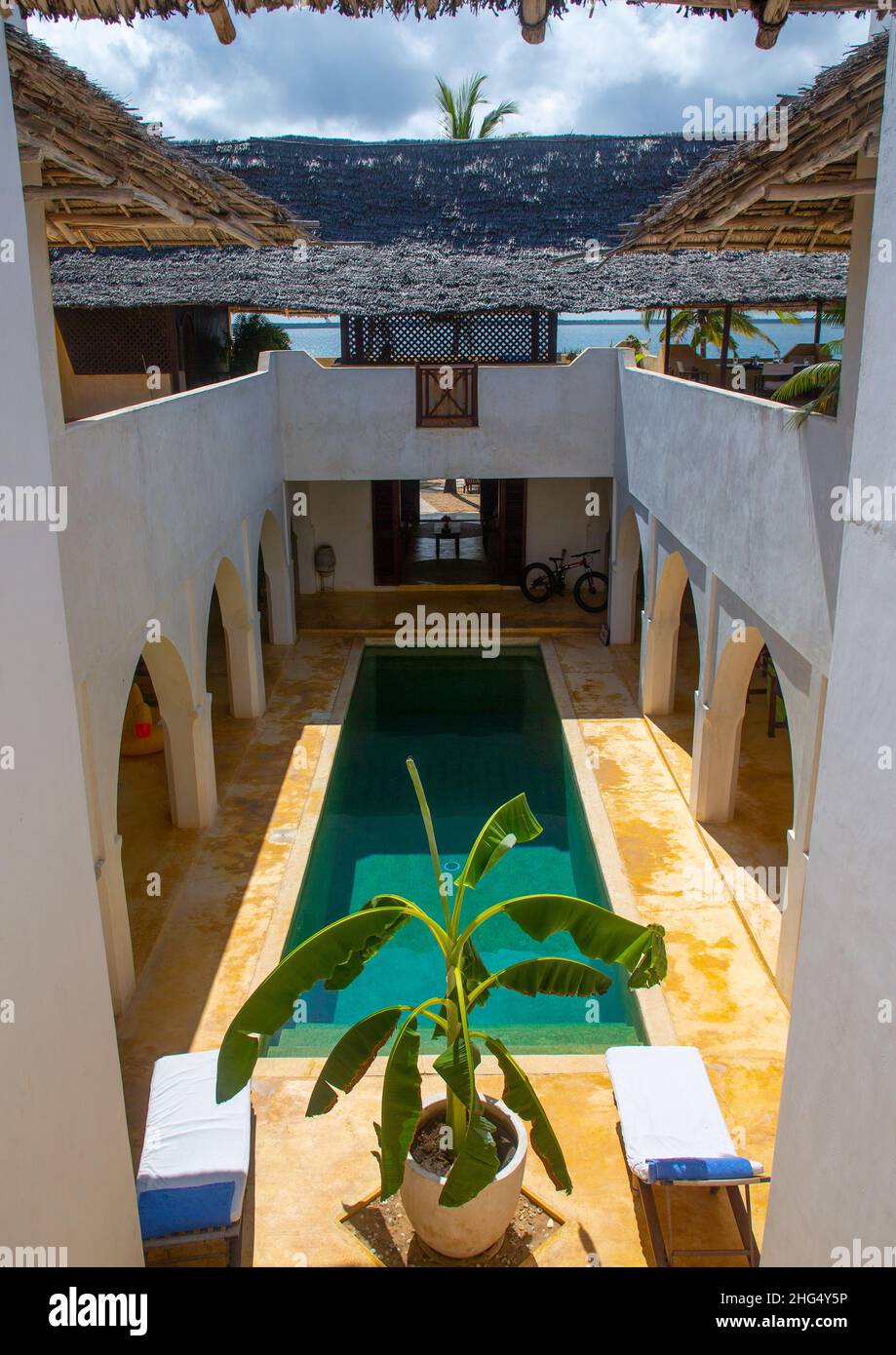 Jahazi House Pool, Lamu County, Lamu, Kenia Stockfoto