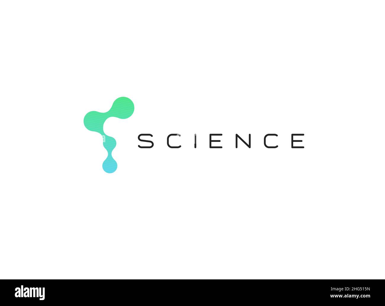 Abstraktes Wissenschaftslogo, Form verbundener Punkte, Logotypvorlage für Chemie, Medizin, Biolabor. Vektor für Innovationen in Technologie und Forschung Stock Vektor