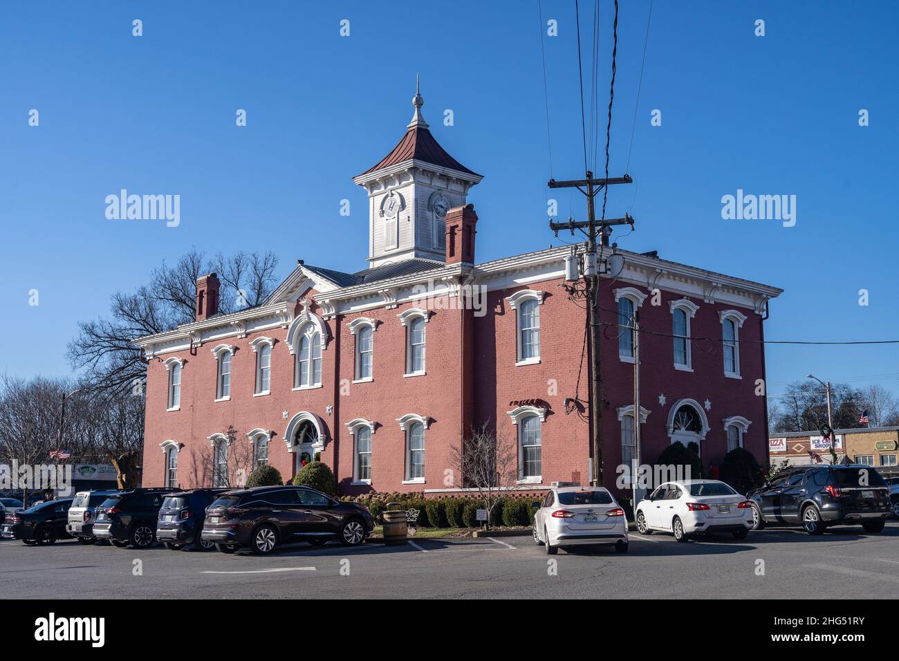 Lynchburg ist eine Stadt in der südzentralen Region des US-Bundesstaates Tennessee. Es wird von einer konsolidierten Stadt-Kreis-Regierungseinheit, deren bou regiert Stockfoto