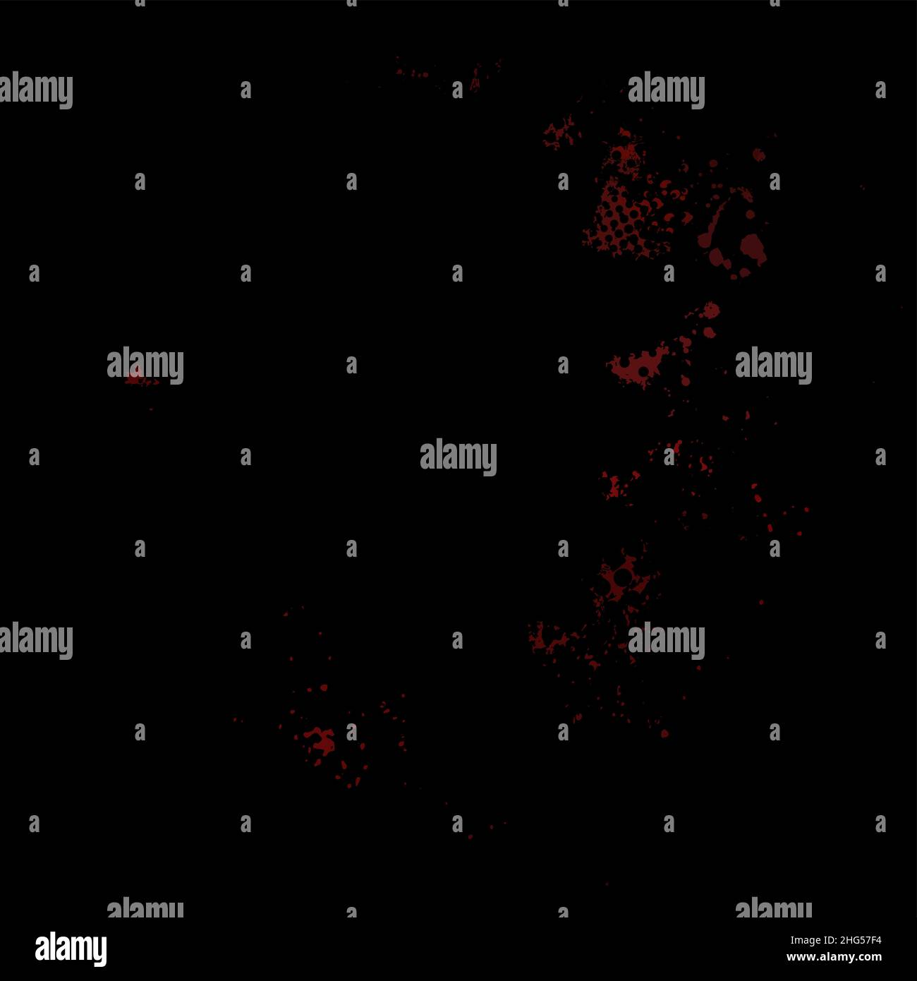 Pinselstrich auf schwarzem Hintergrund. Japanischer Stil. Vektordarstellung von Grunge-Flecken Stock Vektor