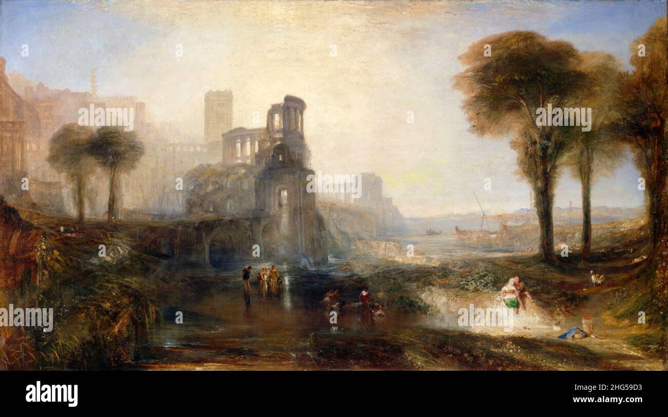 Caligulas Palast und Brücke von JMW Turner (1775-1851), Öl auf Leinwand, 1833 Stockfoto