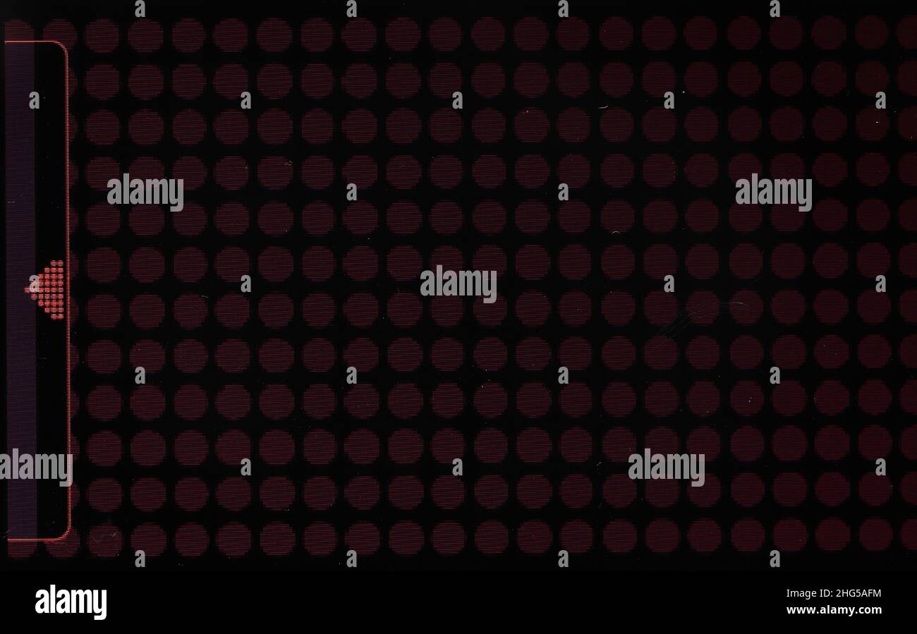 LED-Digitalpanel ohne Zeichen auf schwarzem Hintergrund, digitales Textdesign Stockfoto