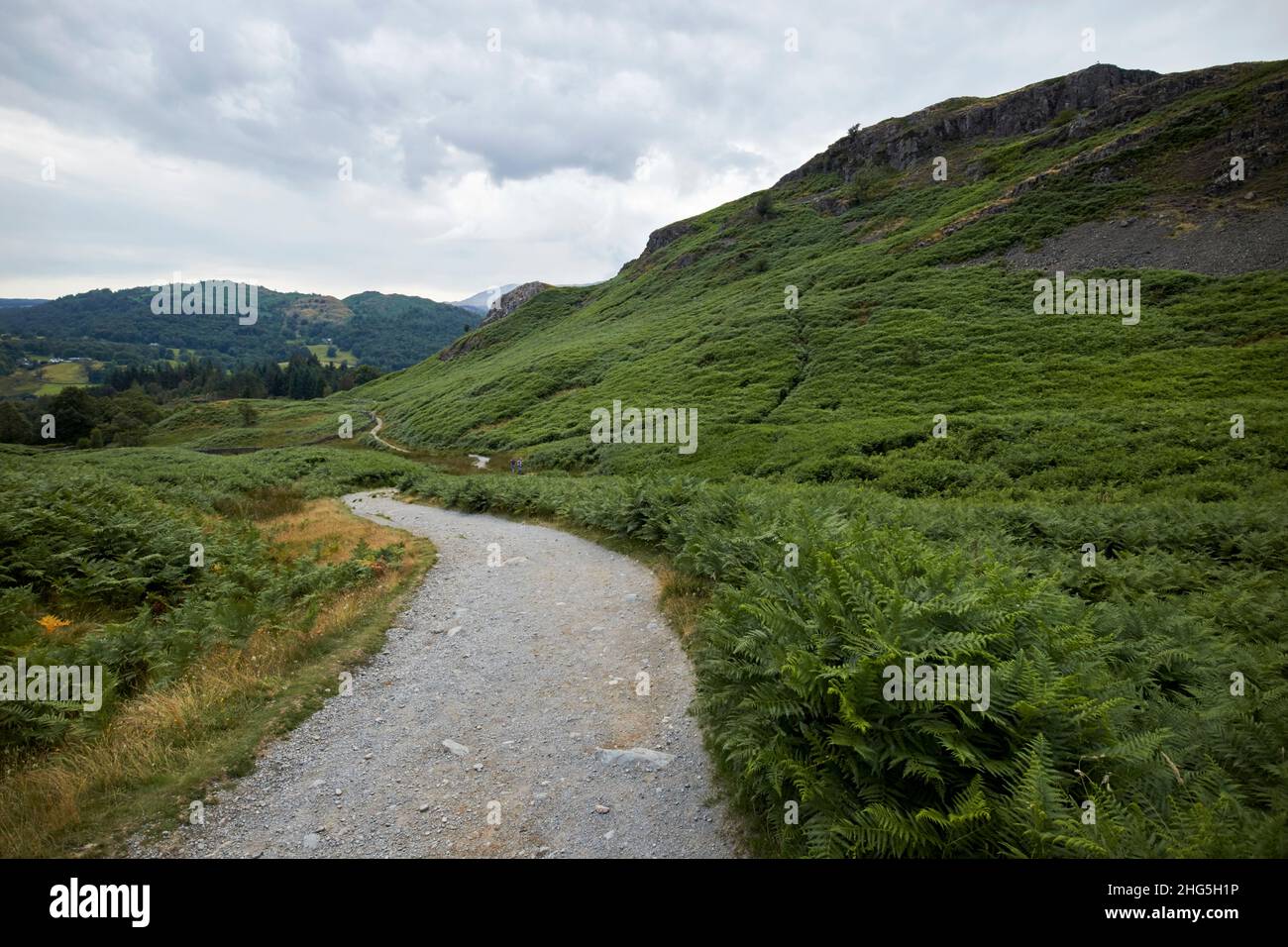 Wandern auf dem Weg rund um loughrigg Fell Lake District, cumbria, england, großbritannien Stockfoto