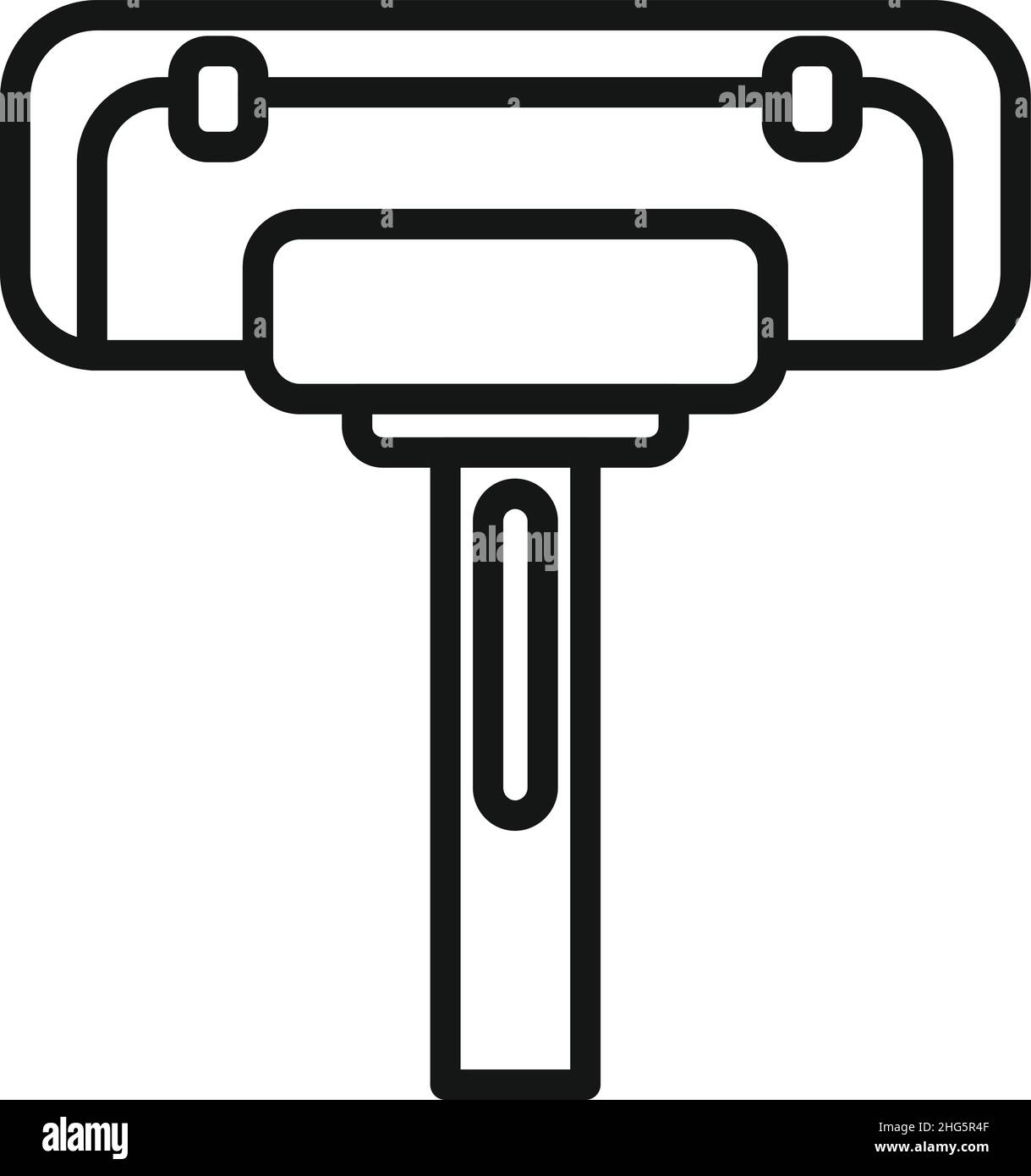 Umrissvektor für Wischmopp-Symbol reinigen. Reinigungspool. Reparaturservice Stock Vektor