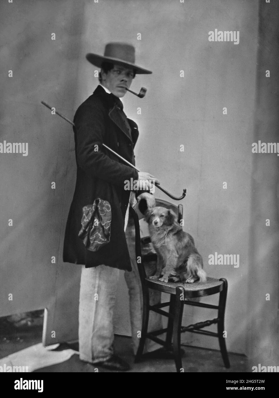 Selbstporträt von Jacob Olie (digital restauriert). Stockfoto