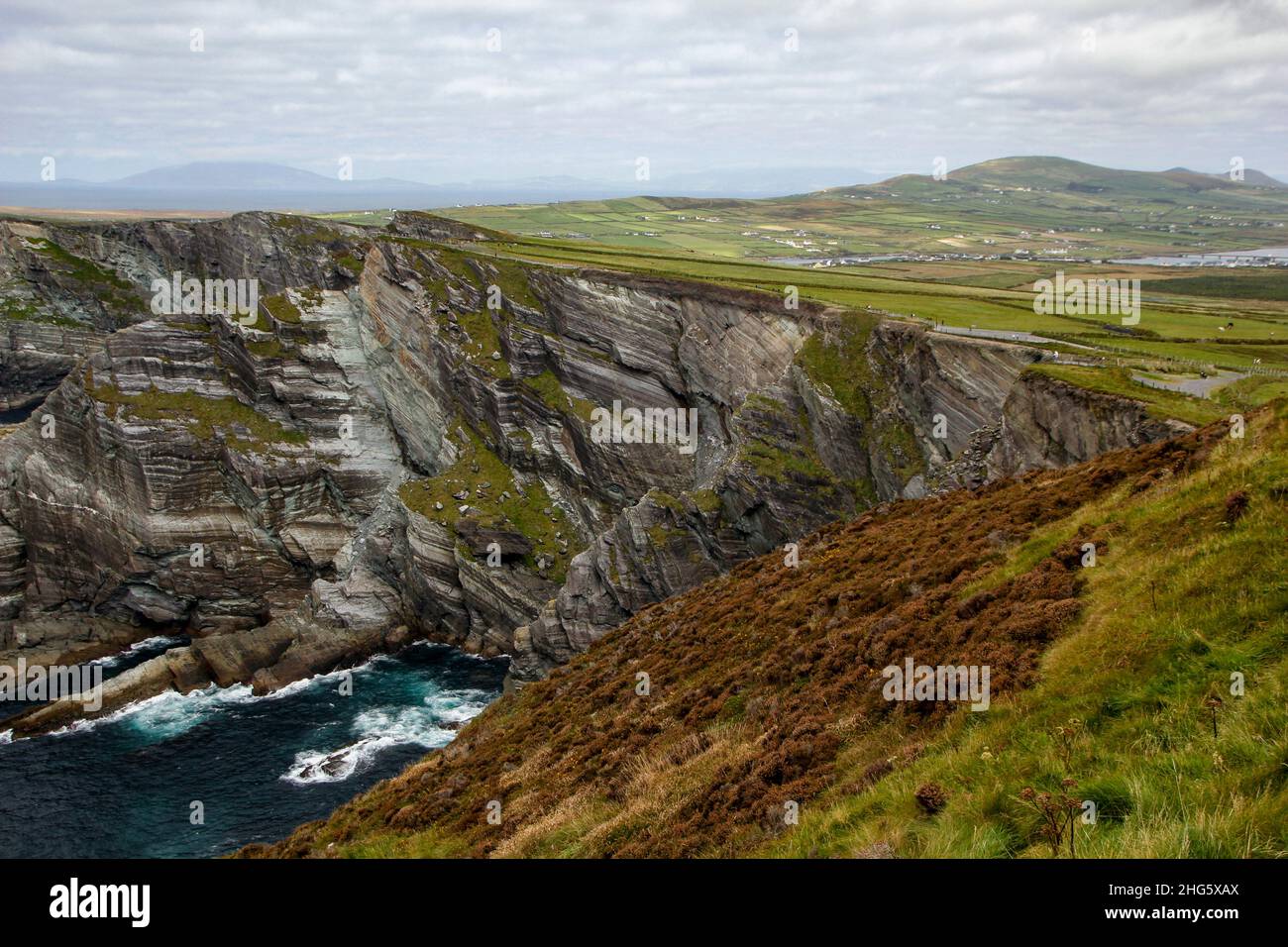 Kerry Klippen vom Skelligs Aussichtspunkt, Ring of Kerry, Grafschaft Kerry, Irland Stockfoto